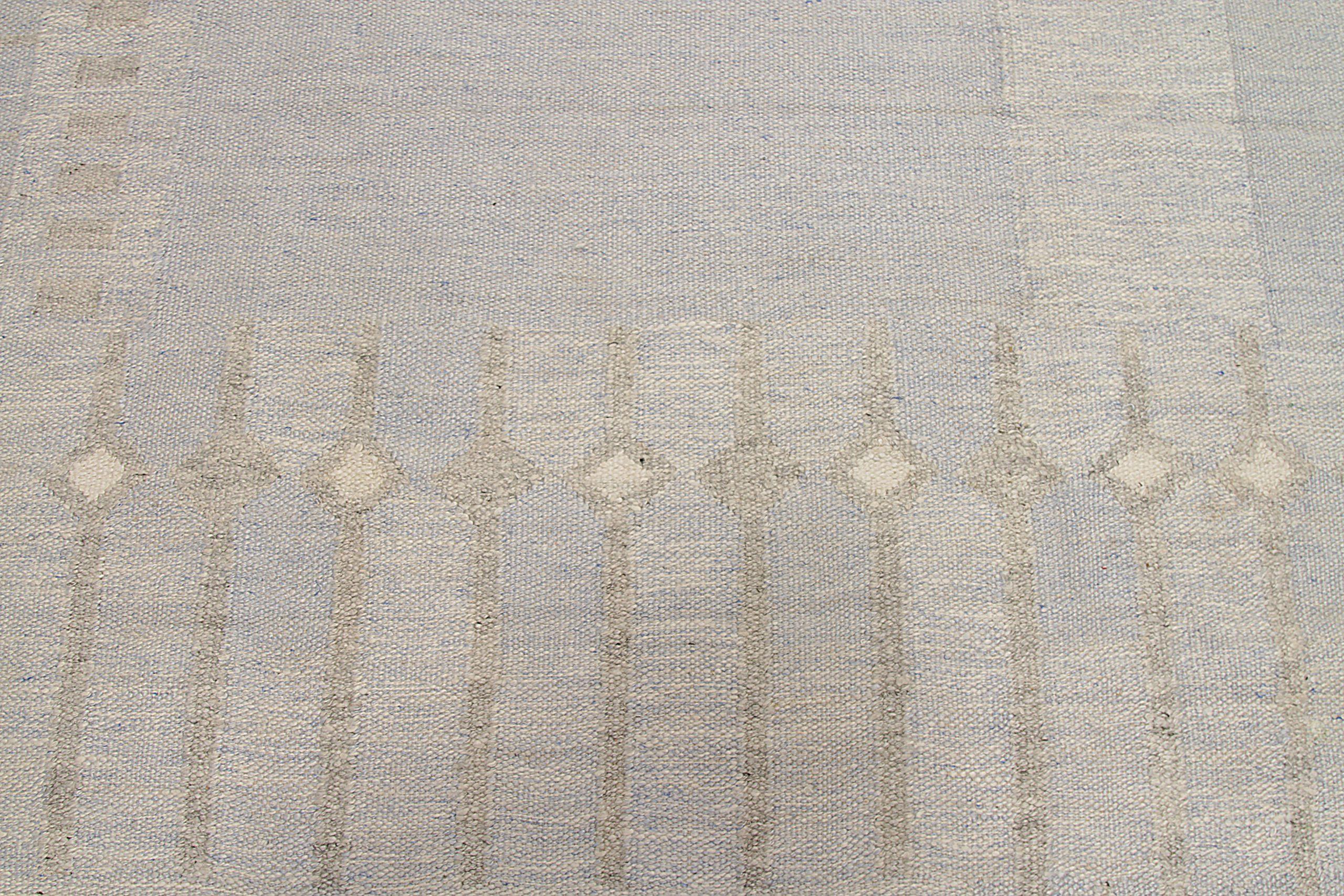 Skandinavische Afghanistan-Teppiche Circa 1990 - Wolle Grau Elfenbein Design - 92581 (Stammeskunst) im Angebot