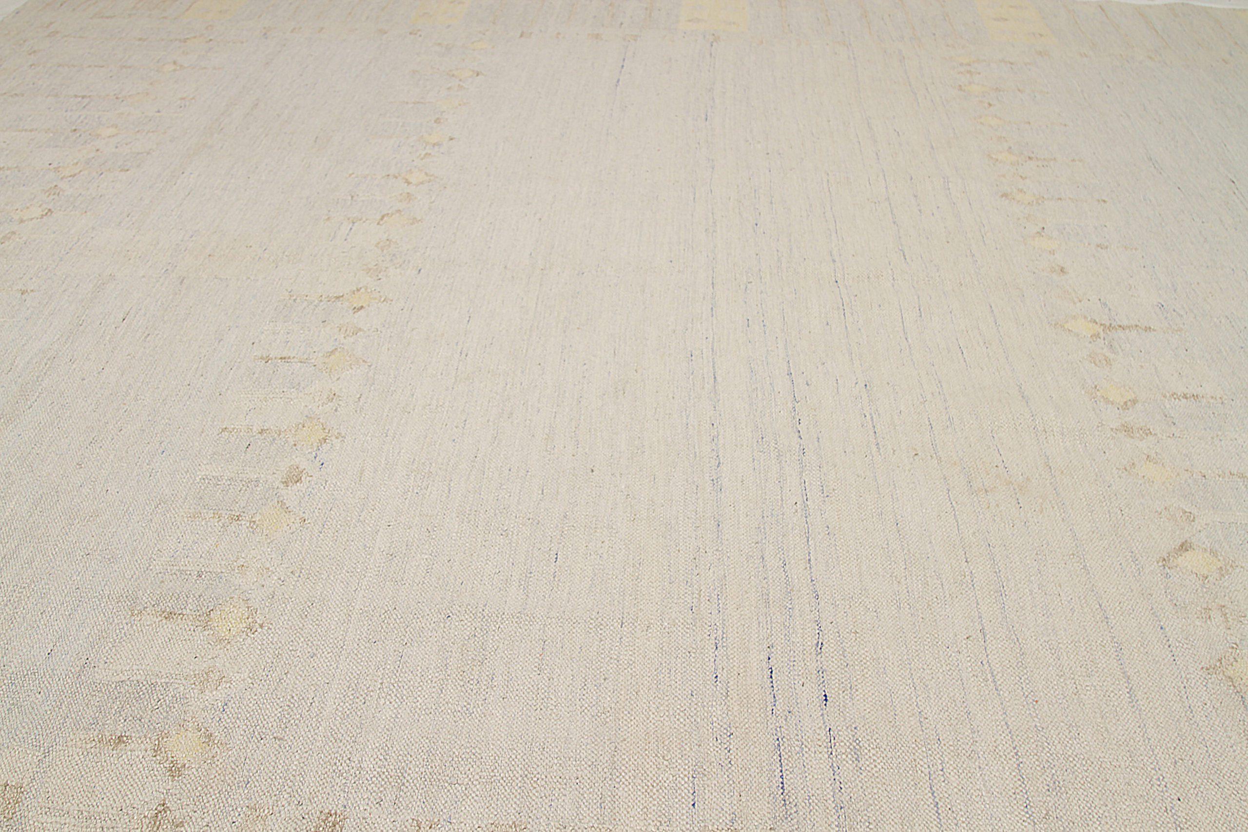 Skandinavische Afghanistan-Teppiche Circa 1990 - Wolle Elfenbein Design - 92593 im Zustand „Hervorragend“ im Angebot in Dallas, TX