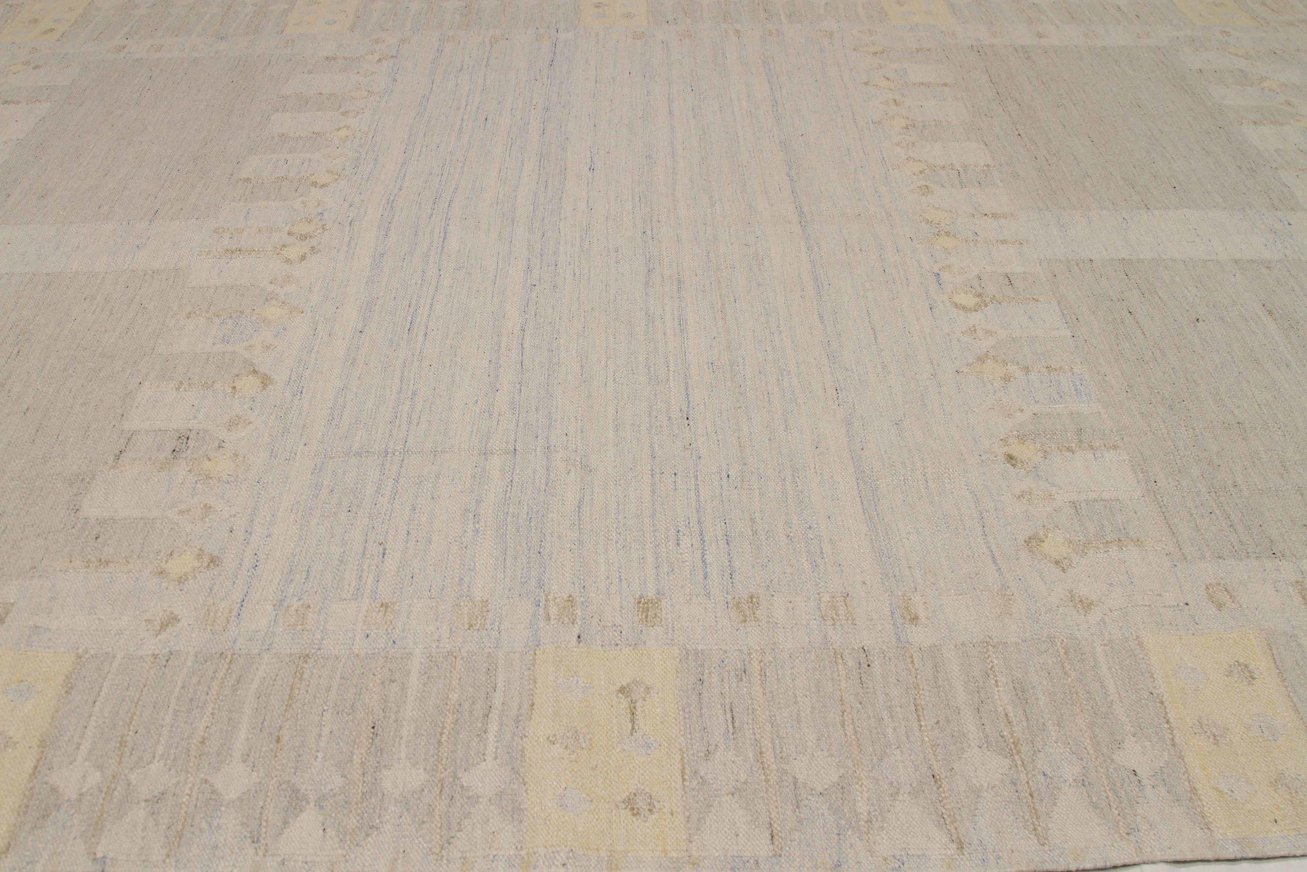 Tribal Tapis scandinaves Afghanistan, motif en laine ivoire jaune - 92603 en vente