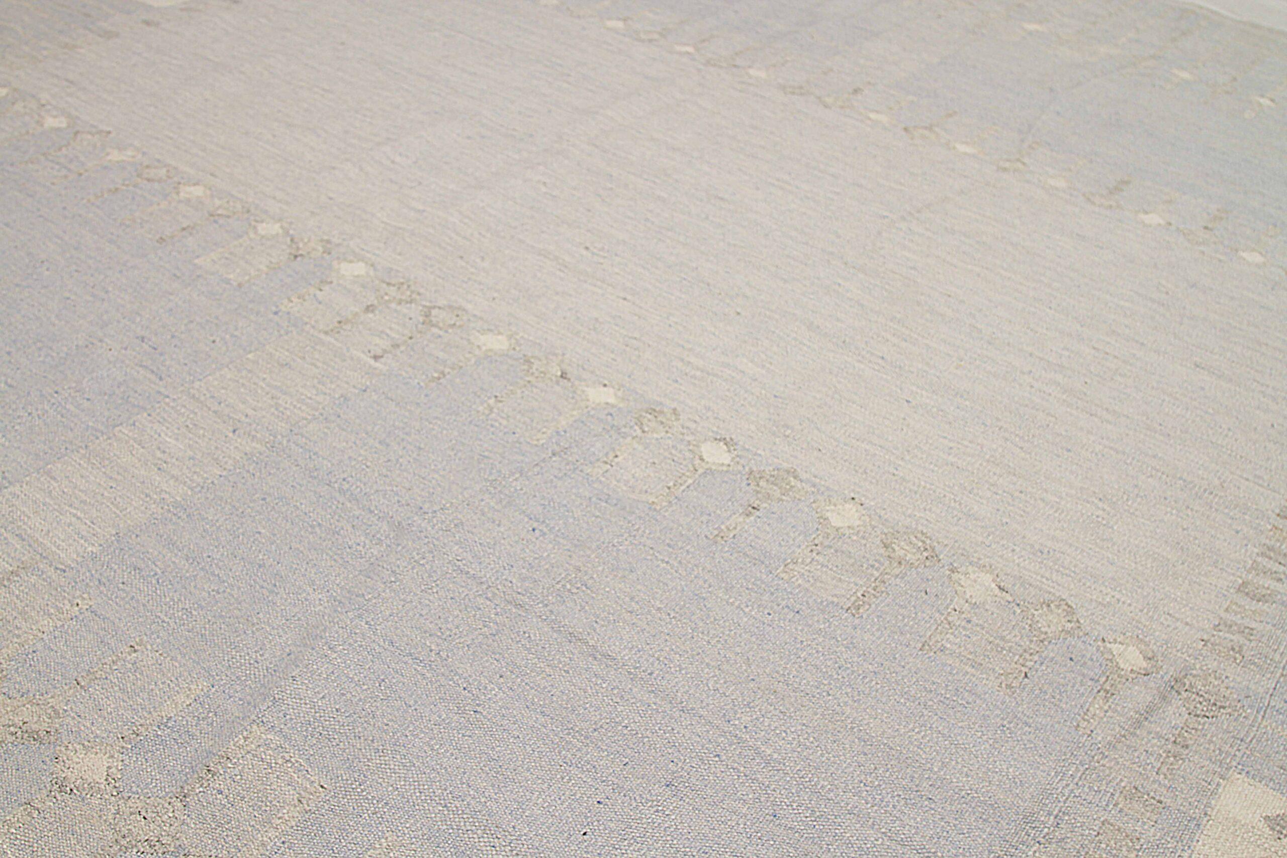 Alfombra Escandinava Afgana Circa 1990 - Lana Azul Marfil - 92590 Tribal en venta