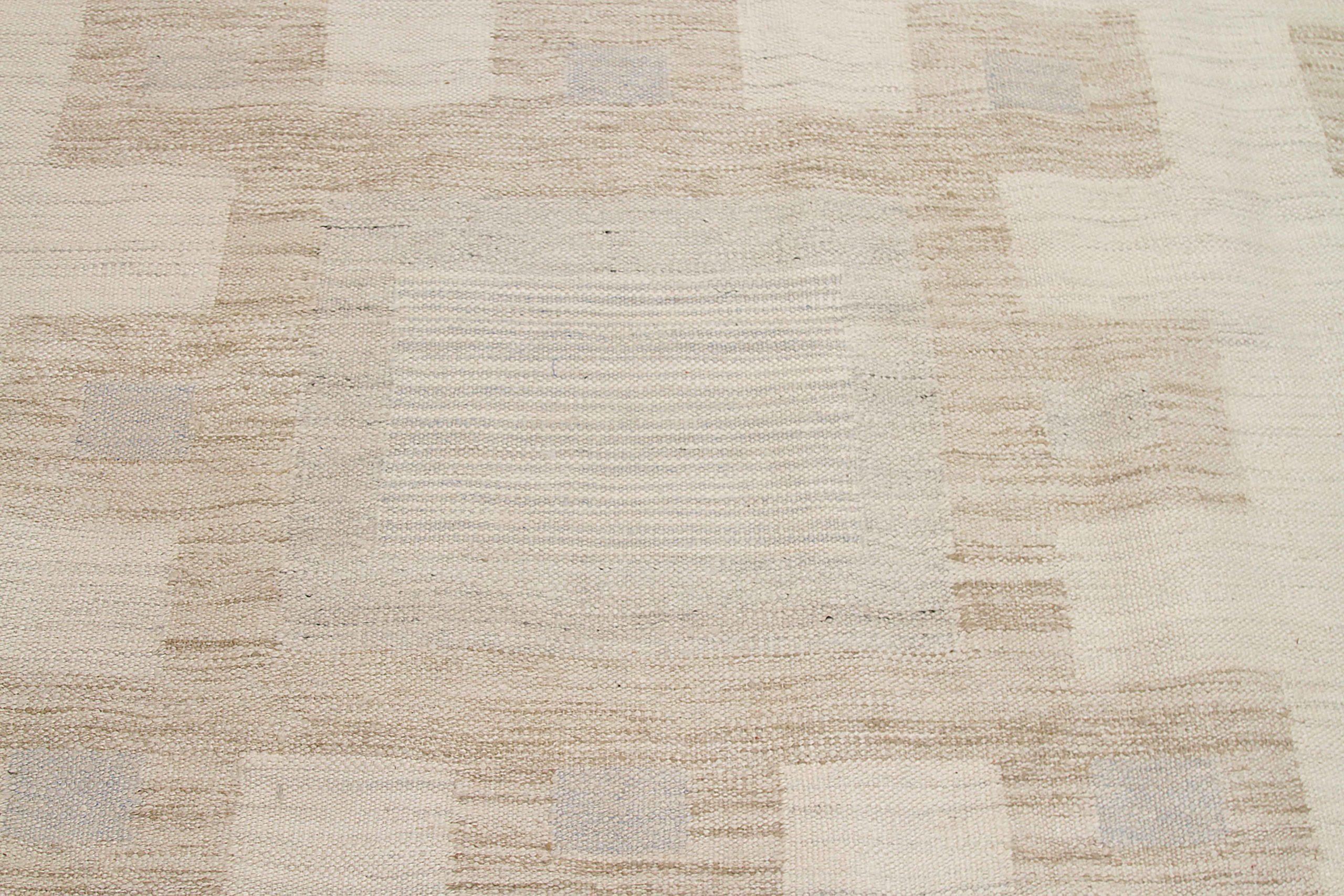 Afghanistan Skandinavischer Over Size-Teppich Circa 1990 - Wolle Blau Taupe - 92584 (Stammeskunst) im Angebot