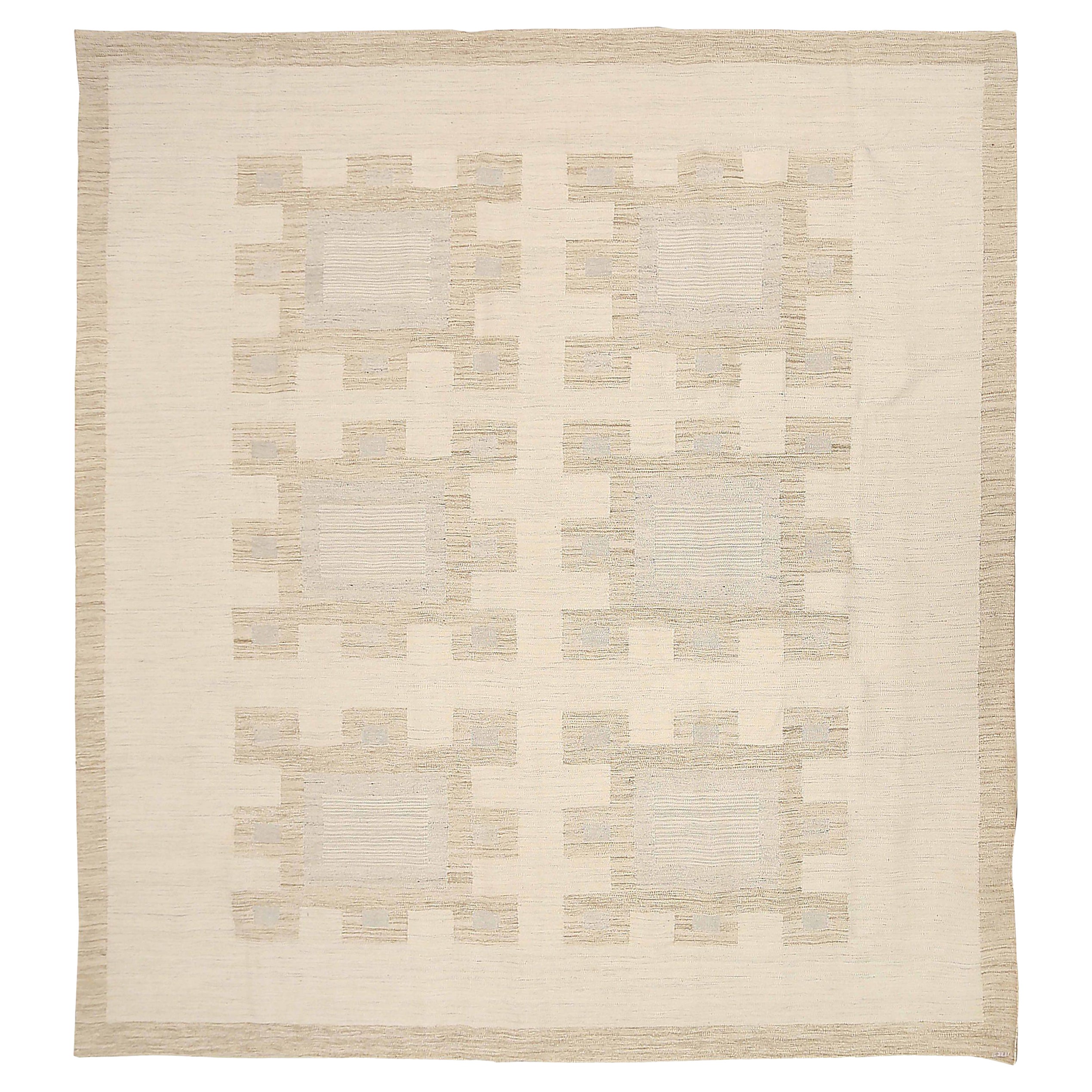 Afghanistan Skandinavischer Over Size-Teppich Circa 1990 - Wolle Blau Taupe - 92584
