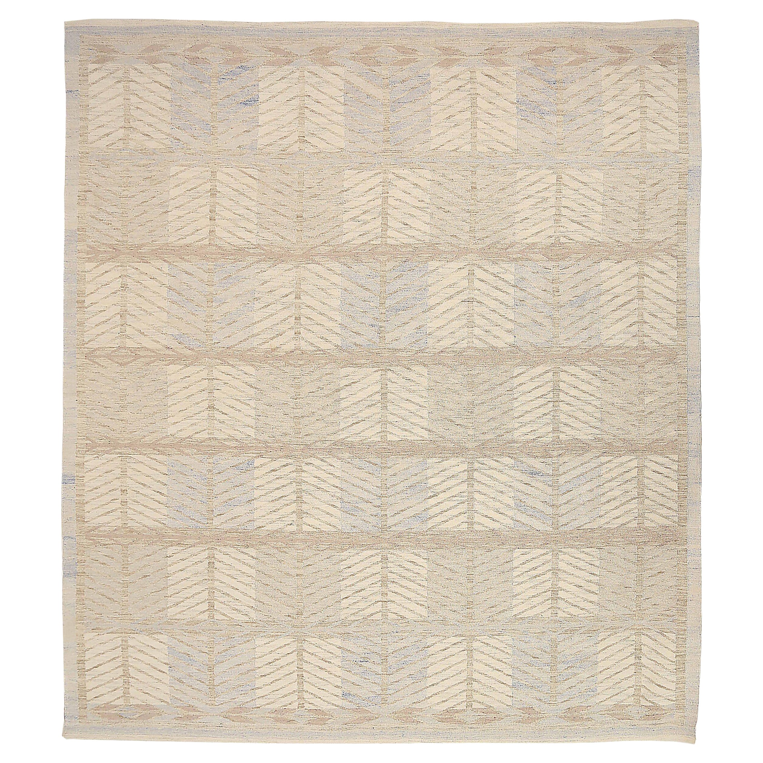 Skandinavischer übergroßer Afghanistan-Teppich Circa 1990 - Wolle Grau Taupe - 92598 im Angebot