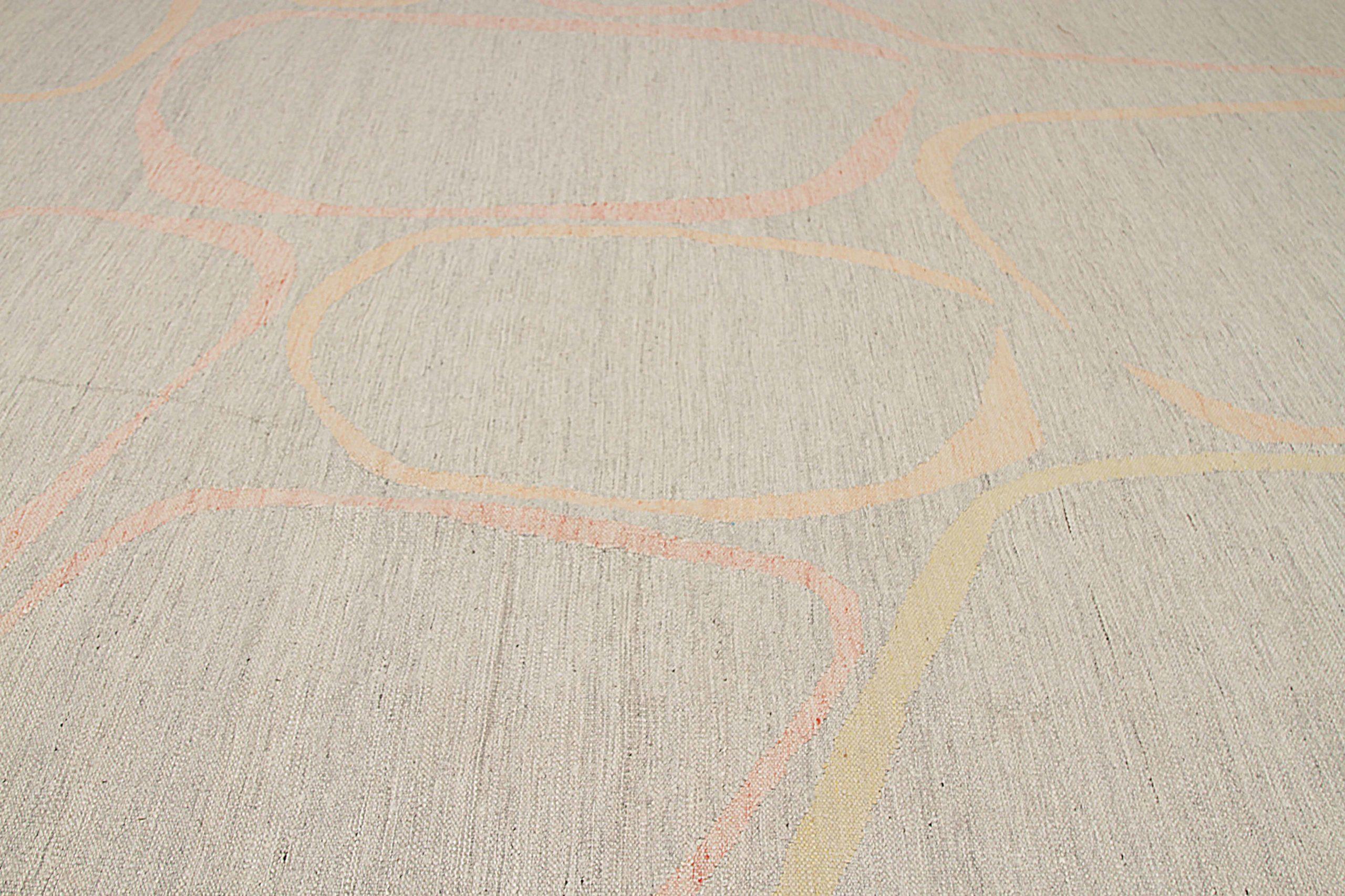 Alfombra Escandinava Afgana Circa 1990 - Lana Rosa Amarillo - 92597 en Excelente estado para la venta en Dallas, TX