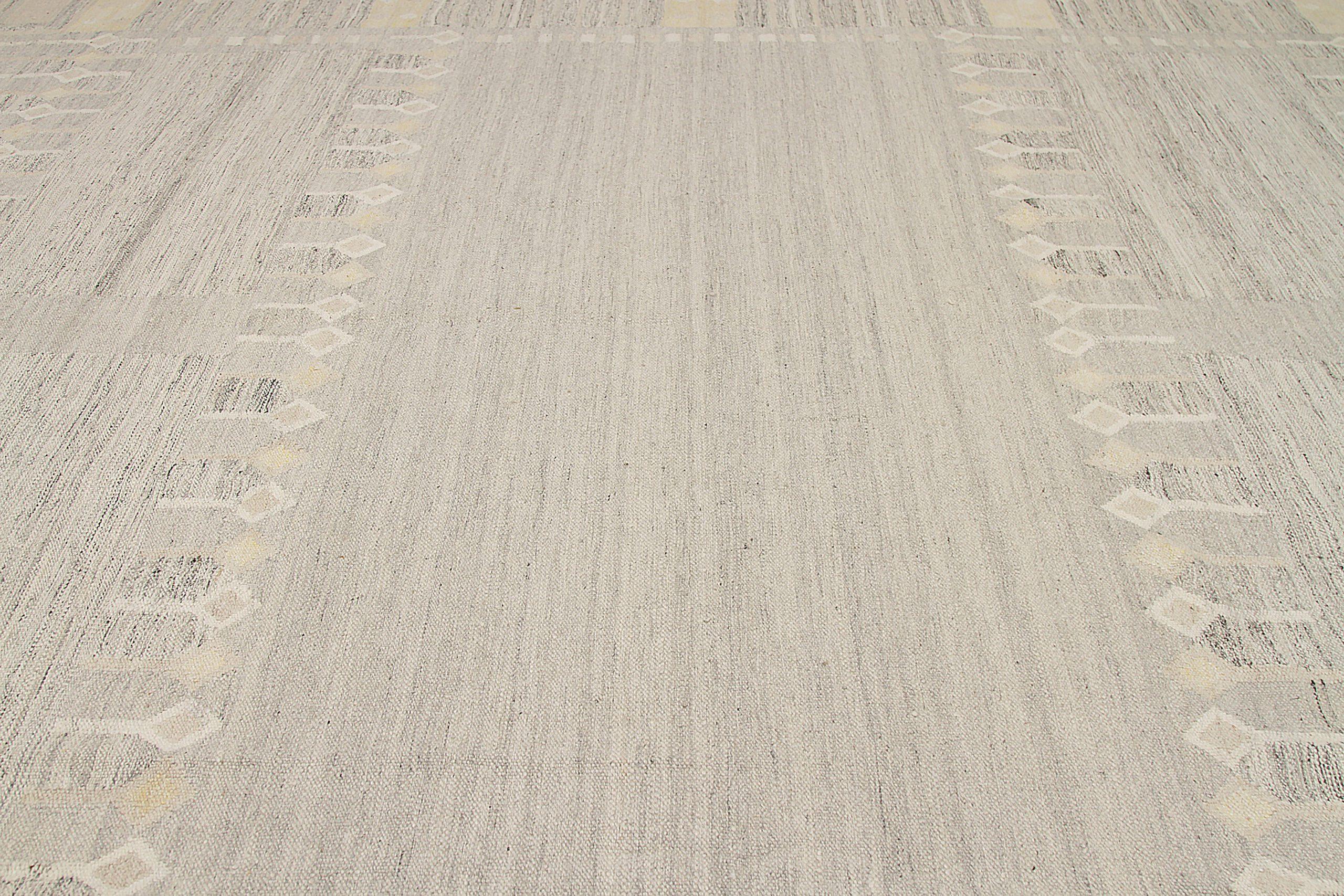 Afghanistan skandinavischen über Größe Teppich Circa 1990 - Wolle Taupe Gelb - 92574 (Stammeskunst) im Angebot