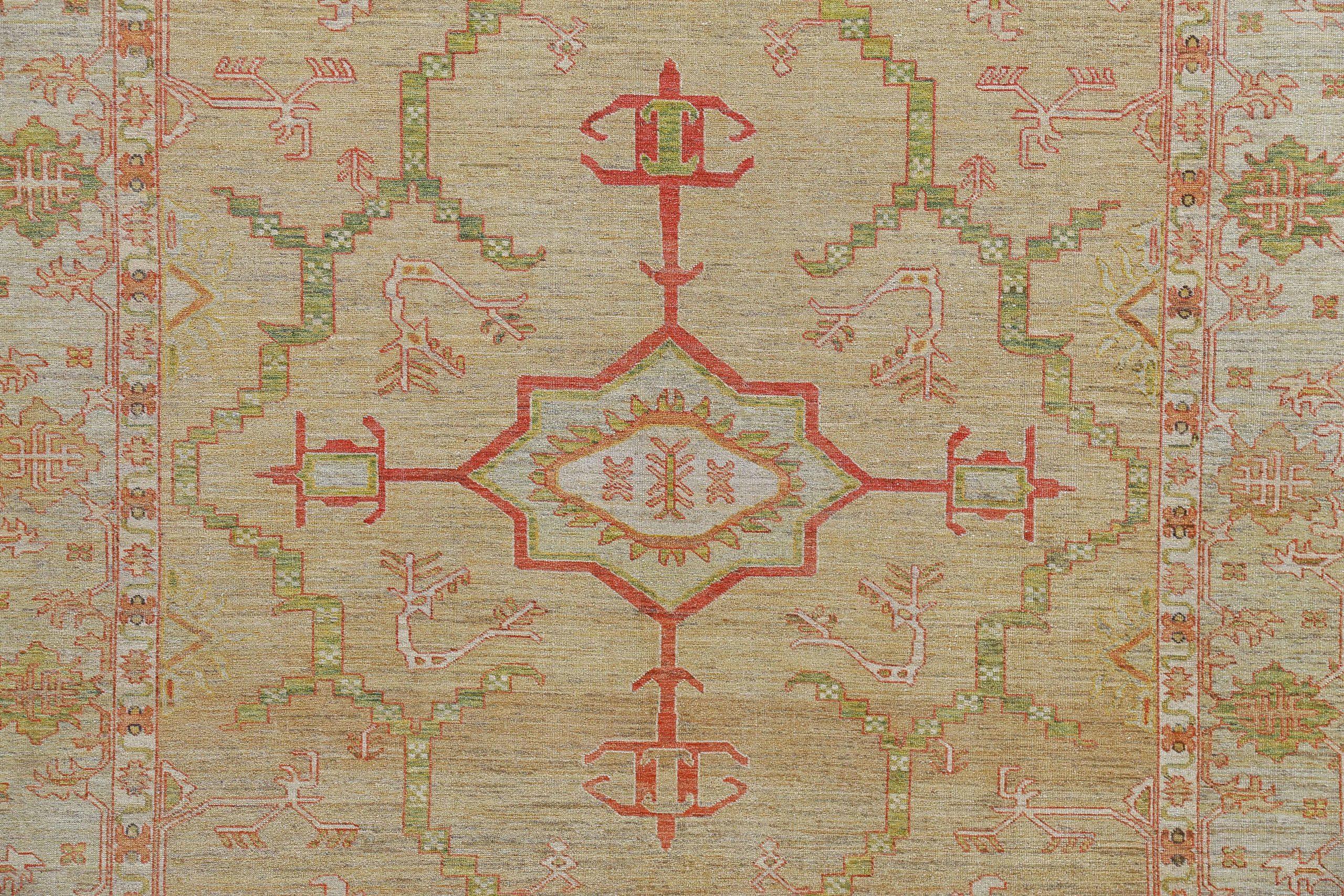 Afghano Tappeti Afghanistan Serapi Circa 1990 - Lana Verde Rosso Design - 90903 in vendita