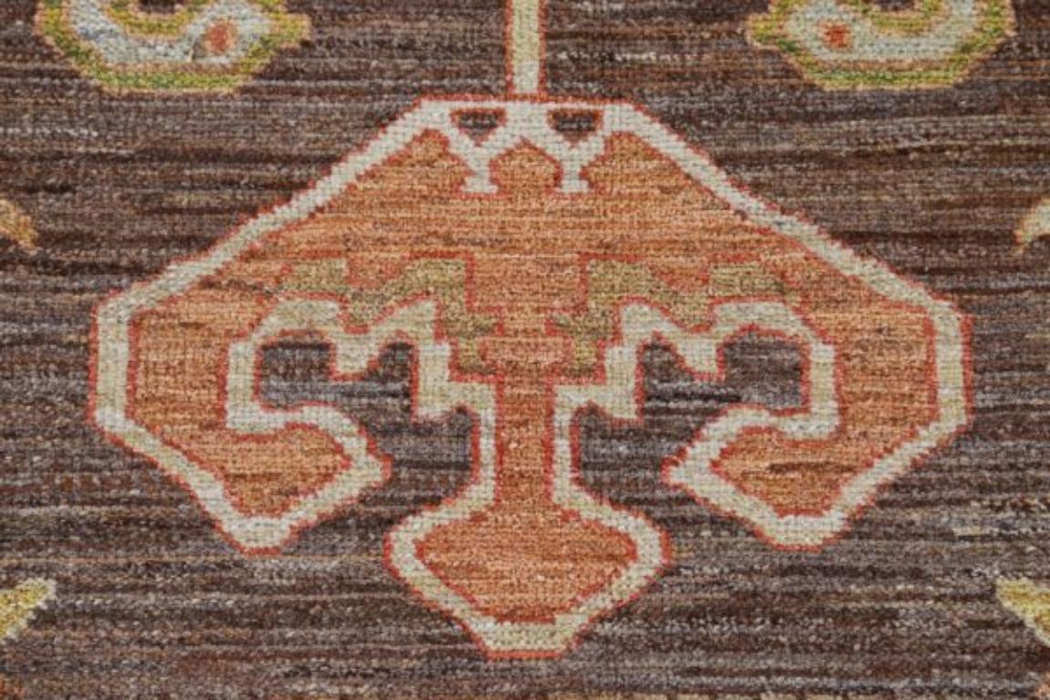 Afghanistan Serapi Teppiche - Wolle Braun Elfenbein Design - 91065 im Zustand „Hervorragend“ im Angebot in Dallas, TX