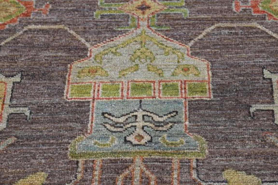 Afghanistan Serapi Area Rugs - Wolle Braun Elfenbein Rot Design - 91080 im Zustand „Hervorragend“ im Angebot in Dallas, TX