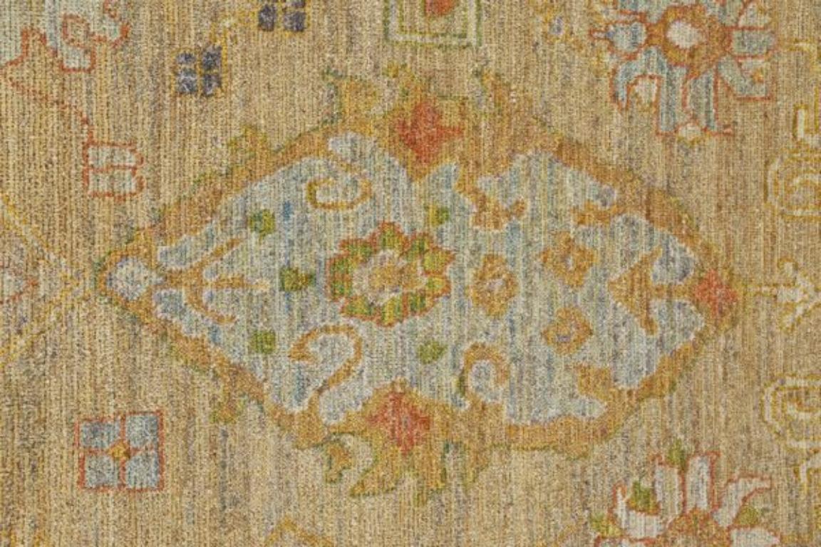 Afghanistan Serapi Over Size Teppich - Wolle Blau Grün Elfenbein Rot - 90996 im Zustand „Hervorragend“ im Angebot in Dallas, TX