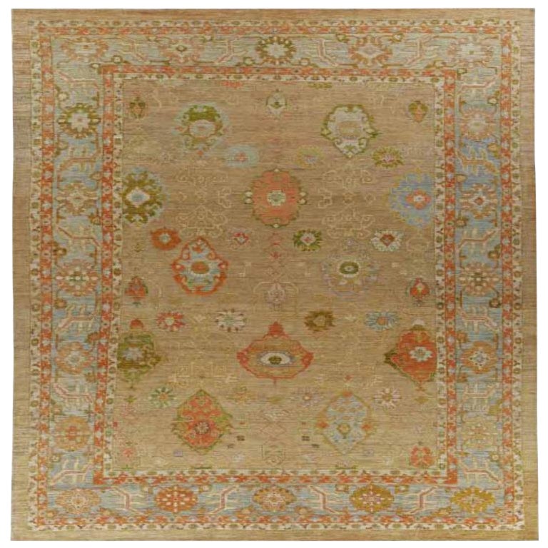 Afghanistan Serapi Over Size Teppich - Wolle Blau Grün Elfenbein Rot - 90996