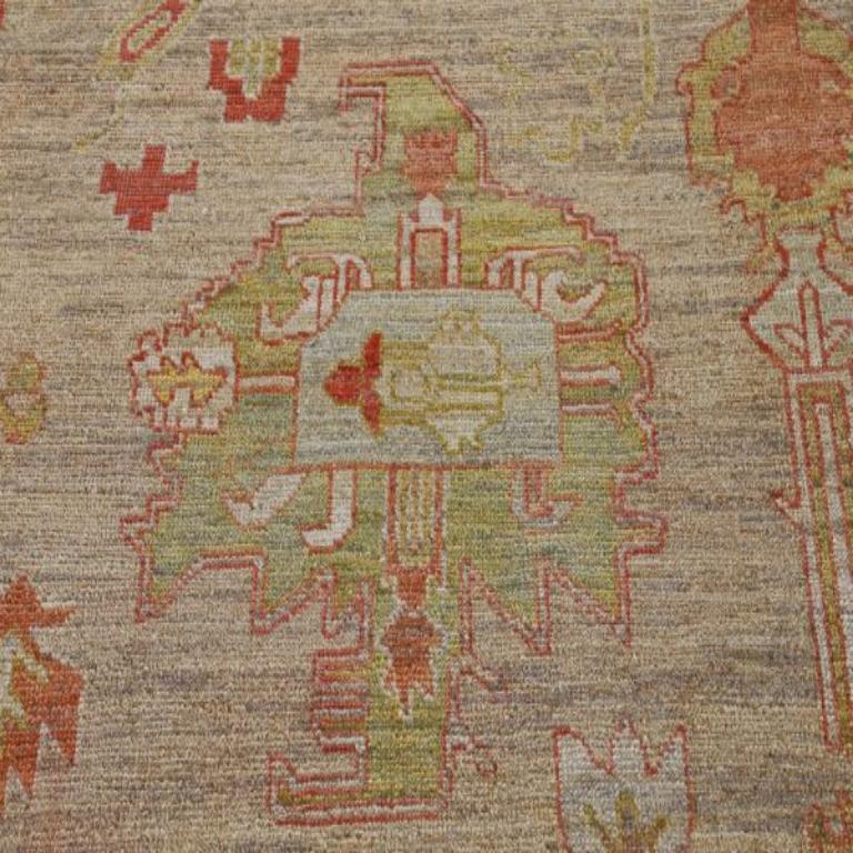 Afghanistan Serapi Over Size Teppich - Wolle Braun Grün Elfenbein Rot - 91050 im Zustand „Hervorragend“ im Angebot in Dallas, TX