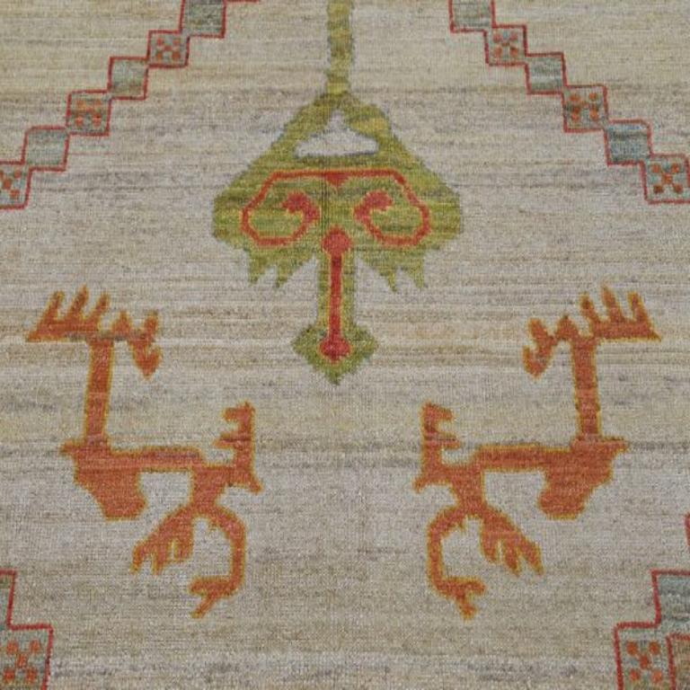 Afghanistan Serapi Over Size Teppich - Wolle Braun Elfenbein Rot - 91041 (Afghanisch) im Angebot