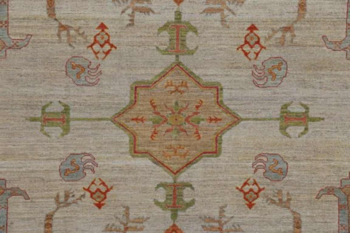 Afghanistan Serapi Over Size Teppich - Wolle Braun Elfenbein Rot - 91041 im Zustand „Hervorragend“ im Angebot in Dallas, TX