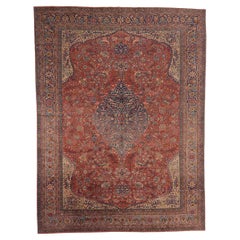 Tapis Sivas d'Afghanistan - Laine ivoire bleu marine bleu rouge 72033