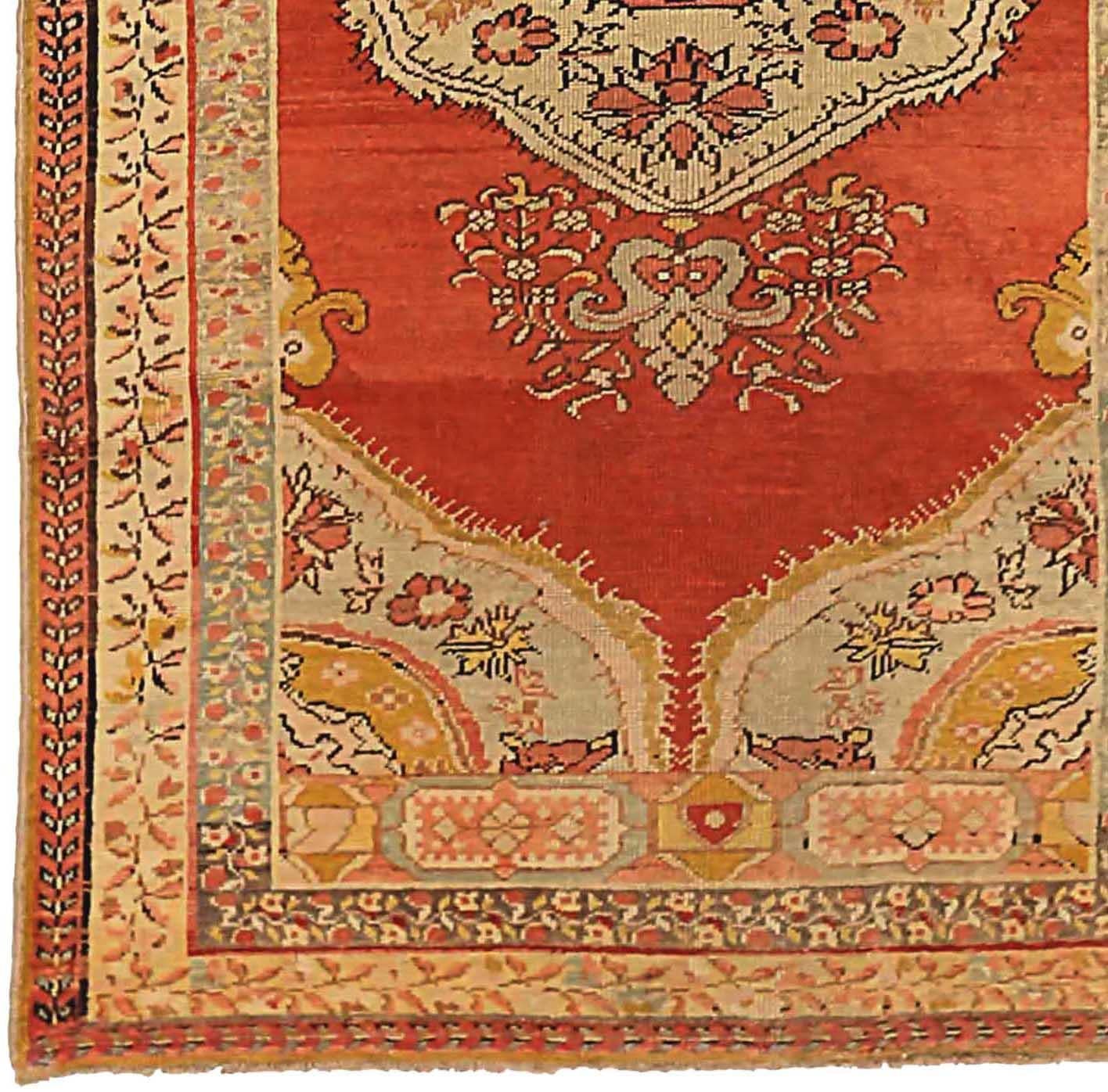 Alfombra Afgana Sivas Pequeña Circa 1910 - Lana Marfil Rojo Amarillo 72956 Afgano en venta
