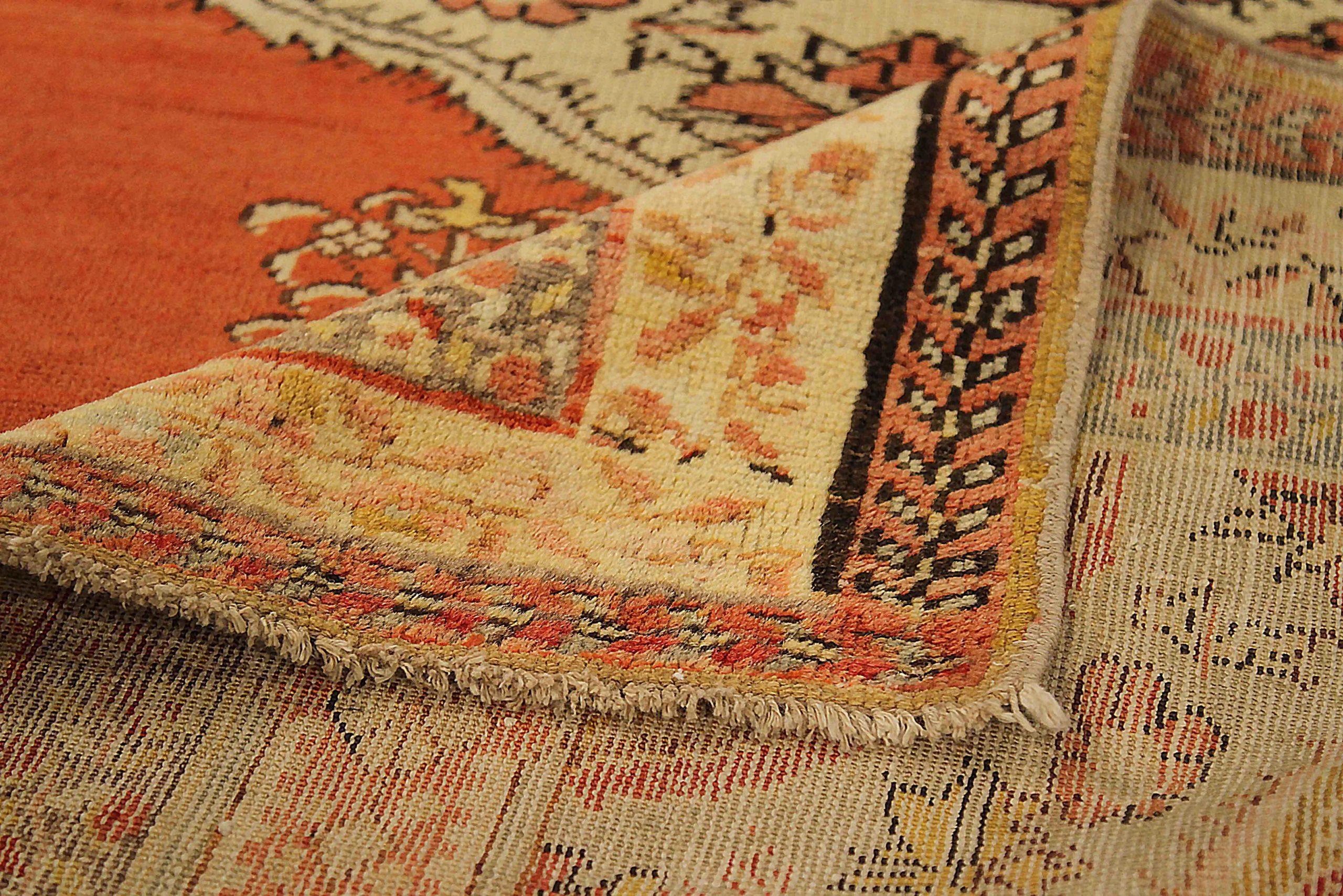 Alfombra Afgana Sivas Pequeña Circa 1910 - Lana Marfil Rojo Amarillo 72956 en Excelente estado para la venta en Dallas, TX