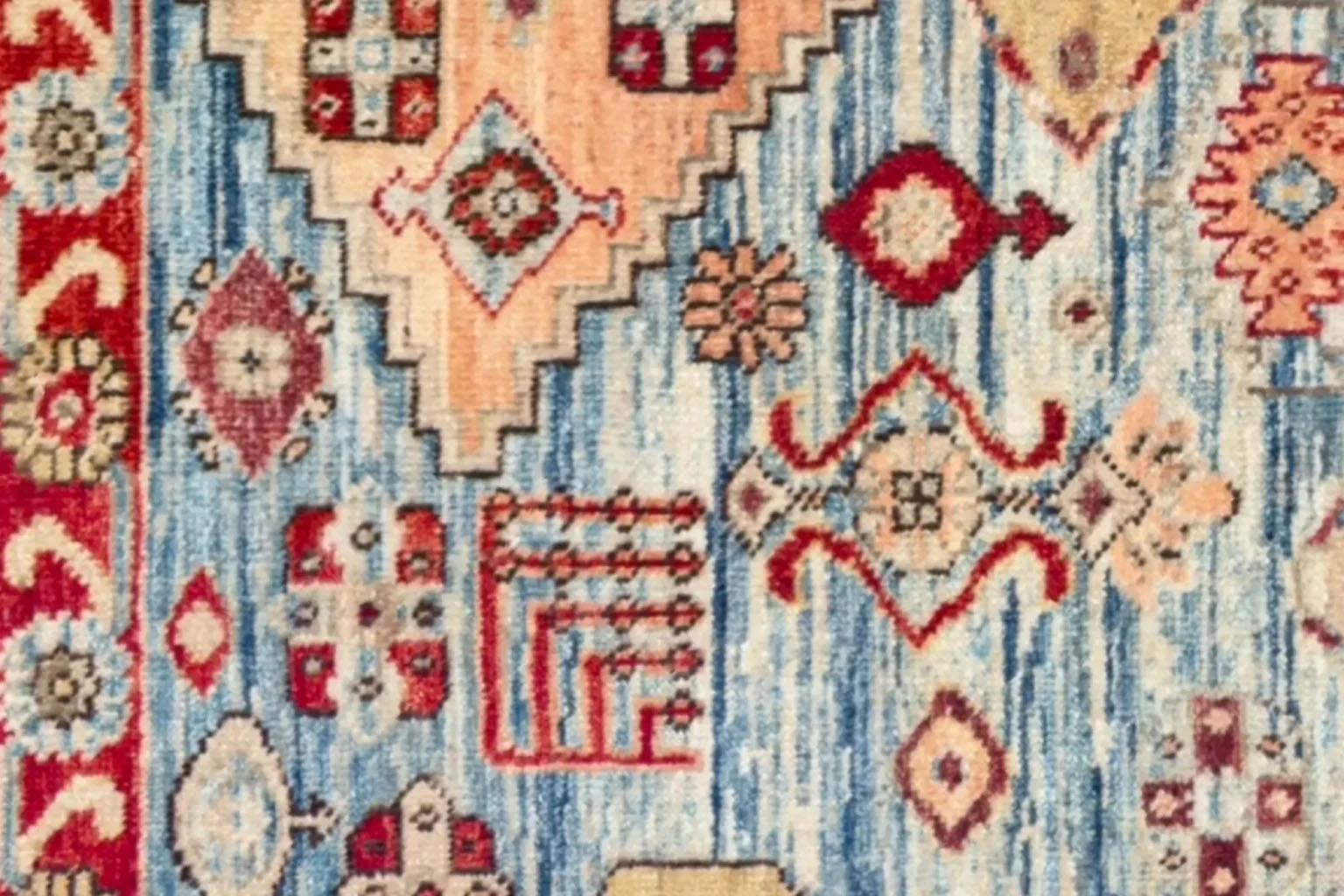 Tapis Afghanistan Small Design - Tribal Design - Rouge Bleu Ivoire en vente 1