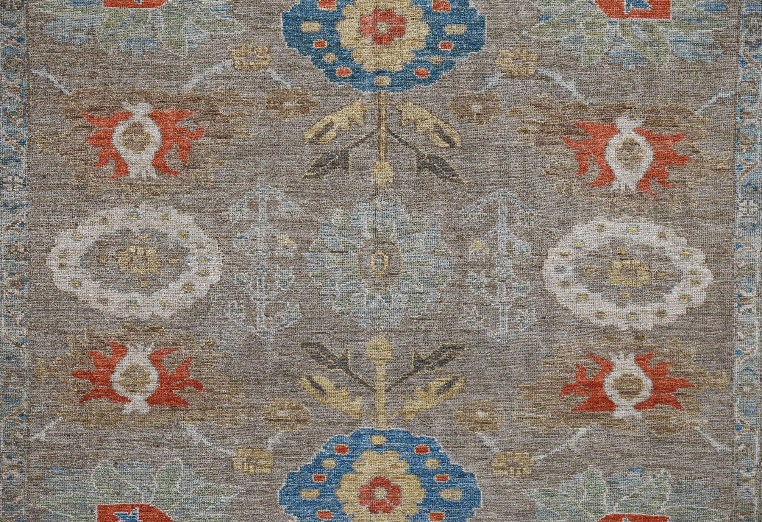 20th Century Afghanistan Sultanabad Area Rugs Circa 1990 - Wool Blue Brown Green Red - 90770 For Sale