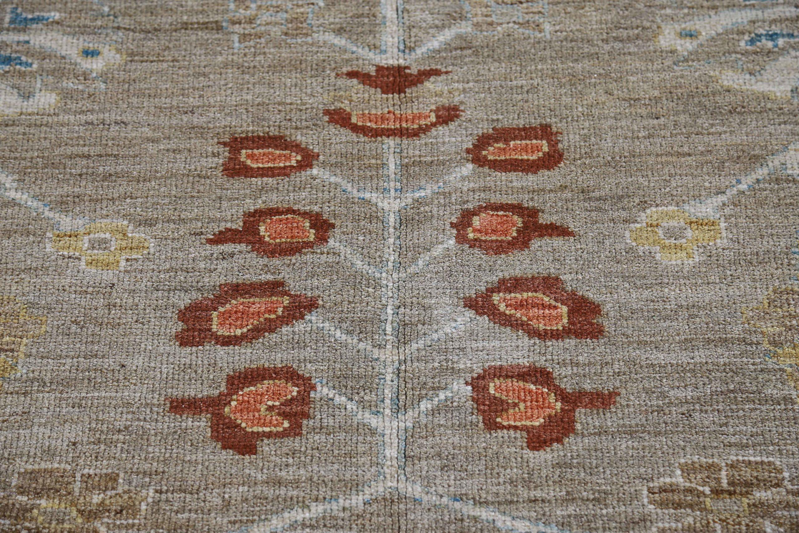 Afghanistan Sultanabad Area Rugs Circa 1990 - Wool Blue Brown Green Red - 90770 For Sale 1
