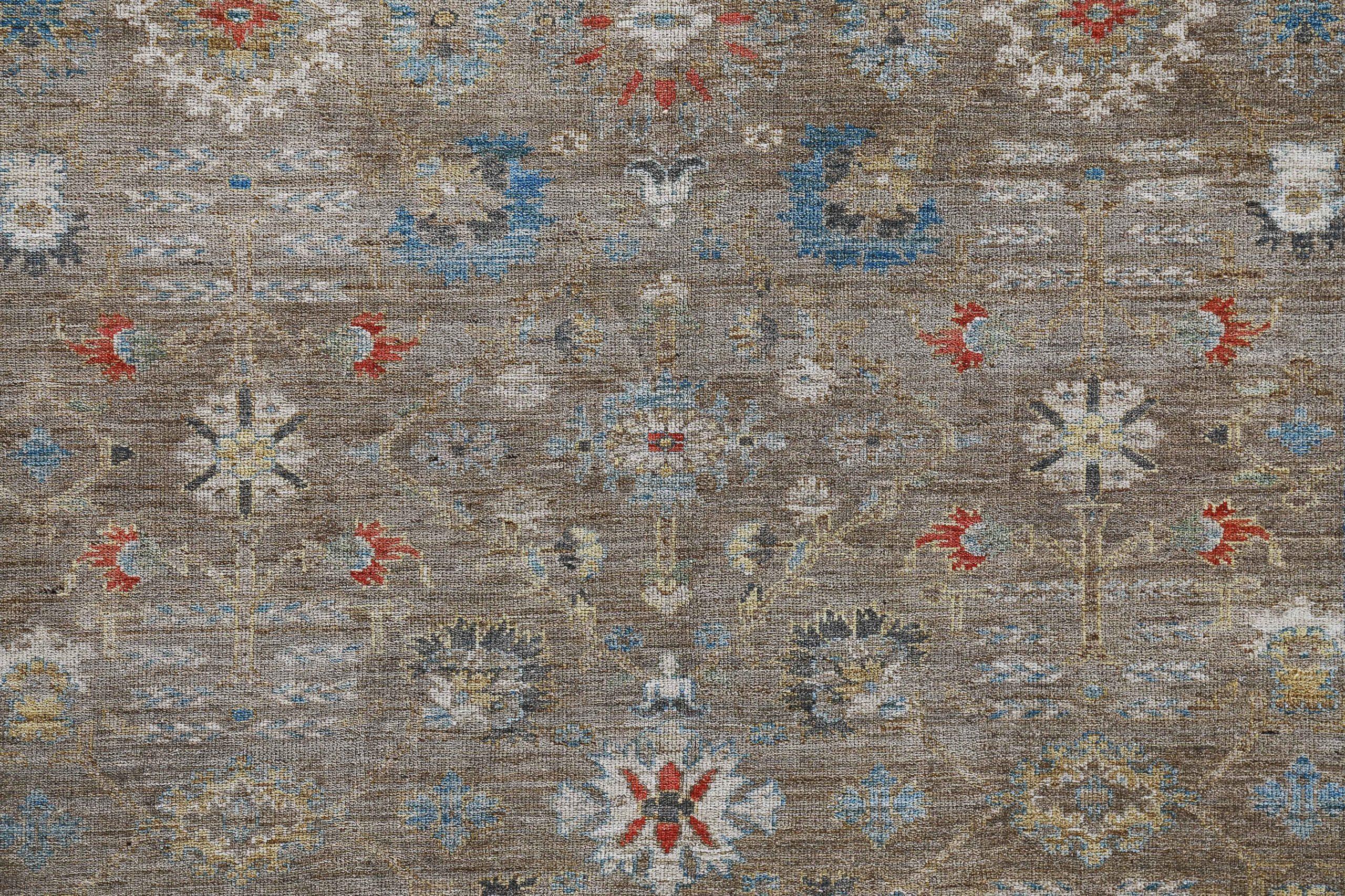 Afghanistan Sultanabad Bereich Teppiche CIRCA 1990 - Wolle Blau Braun Elfenbein - 90772 im Zustand „Hervorragend“ im Angebot in Dallas, TX