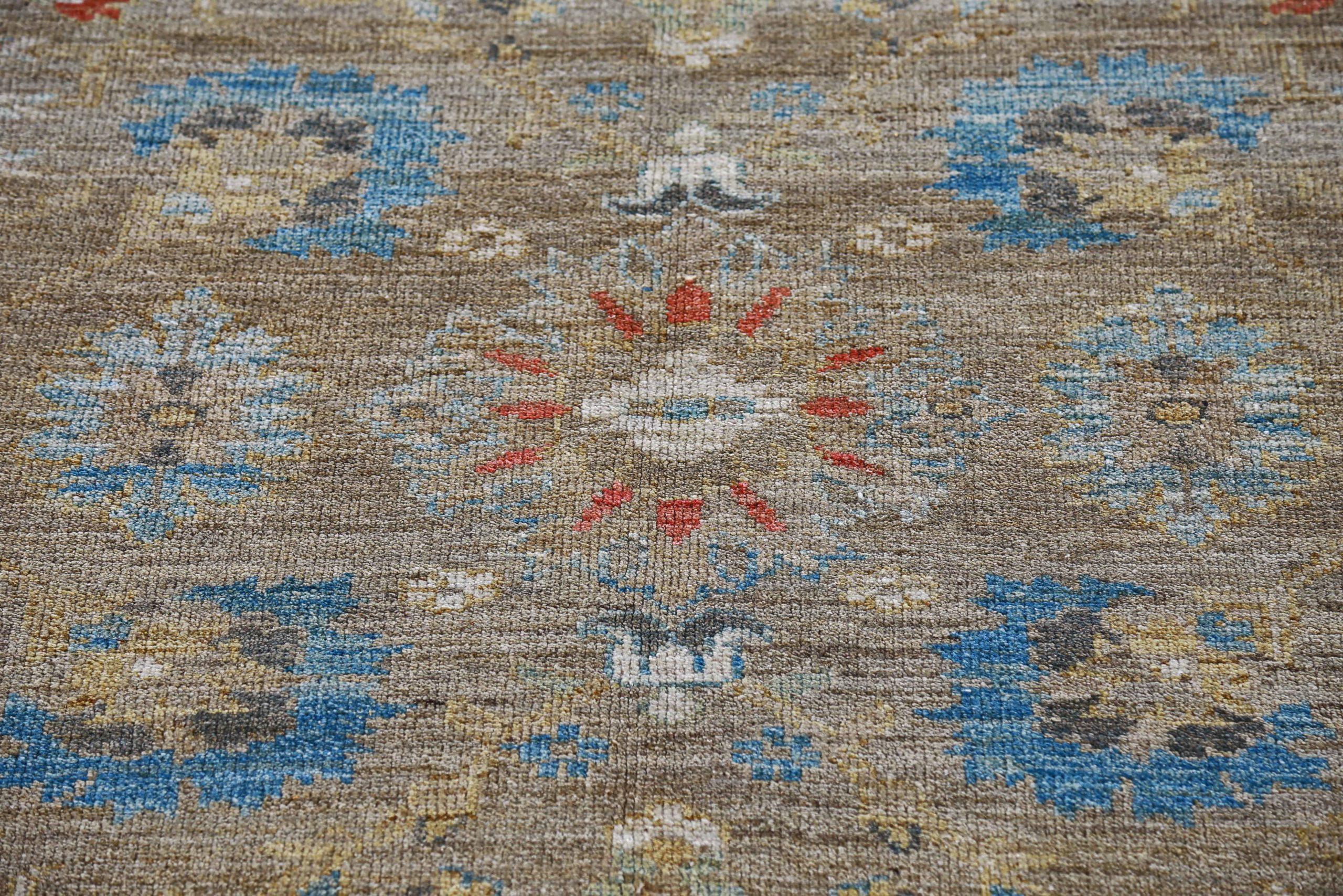 Afghanistan Sultanabad Bereich Teppiche CIRCA 1990 - Wolle Blau Braun Elfenbein - 90772 (20. Jahrhundert) im Angebot