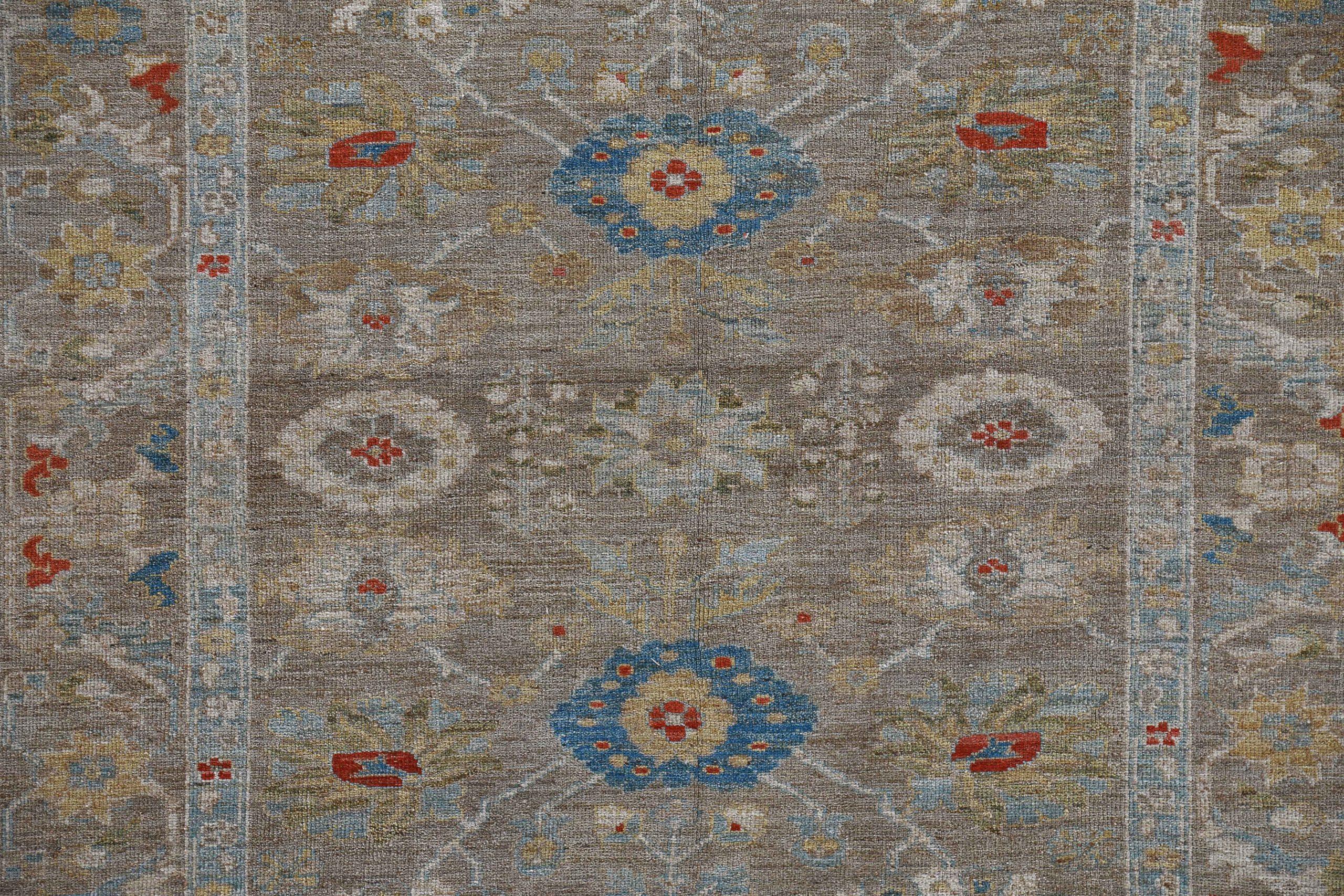 Afghanistan Sultanabad Bereich Teppiche Circa 1990 - Wolle Blau Braun Gelb - 90787 im Zustand „Hervorragend“ im Angebot in Dallas, TX