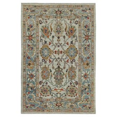 Afghanistan Sultanabad-Teppiche Circa 1990 - Wolle Blau Elfenbein Design - 90791