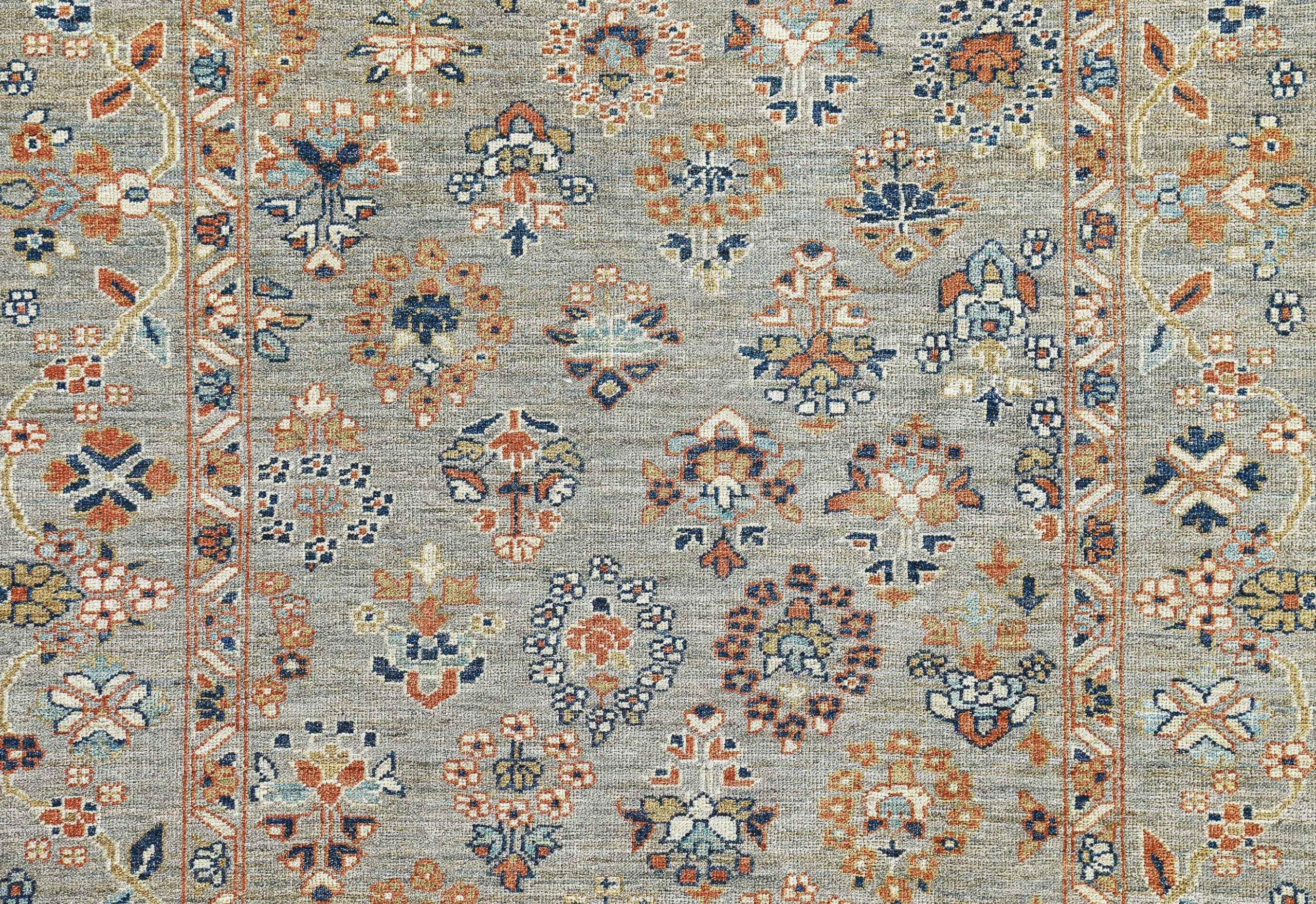 Afganistán Sultanabad Rugs Circa 1990 - Lana Azul Marfil Naranja - 90793 Afgano en venta