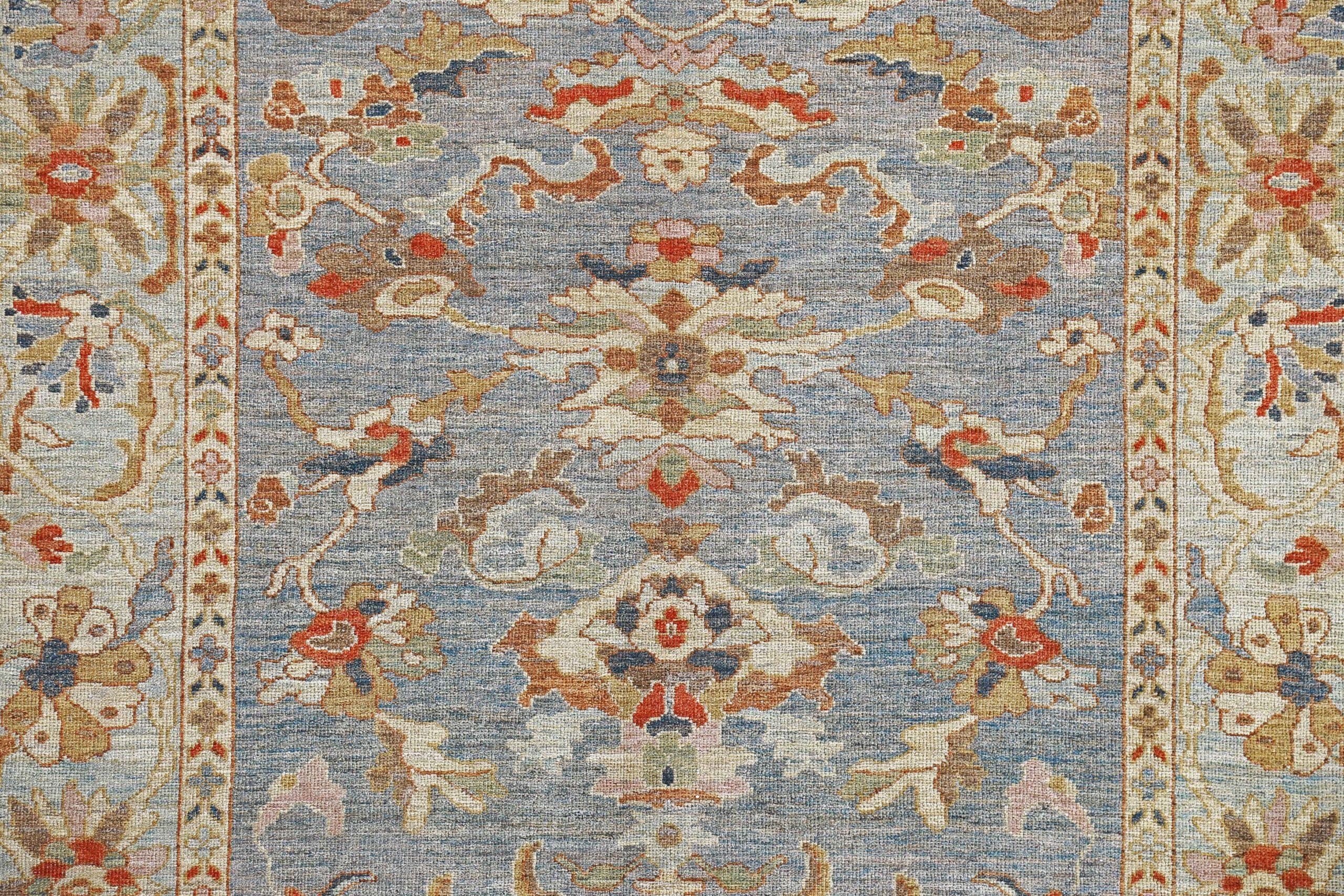 Afghanistan Sultanabad-Teppiche Circa 1990 - Wolle Blau Elfenbein Rot Design - 90900 im Zustand „Hervorragend“ im Angebot in Dallas, TX