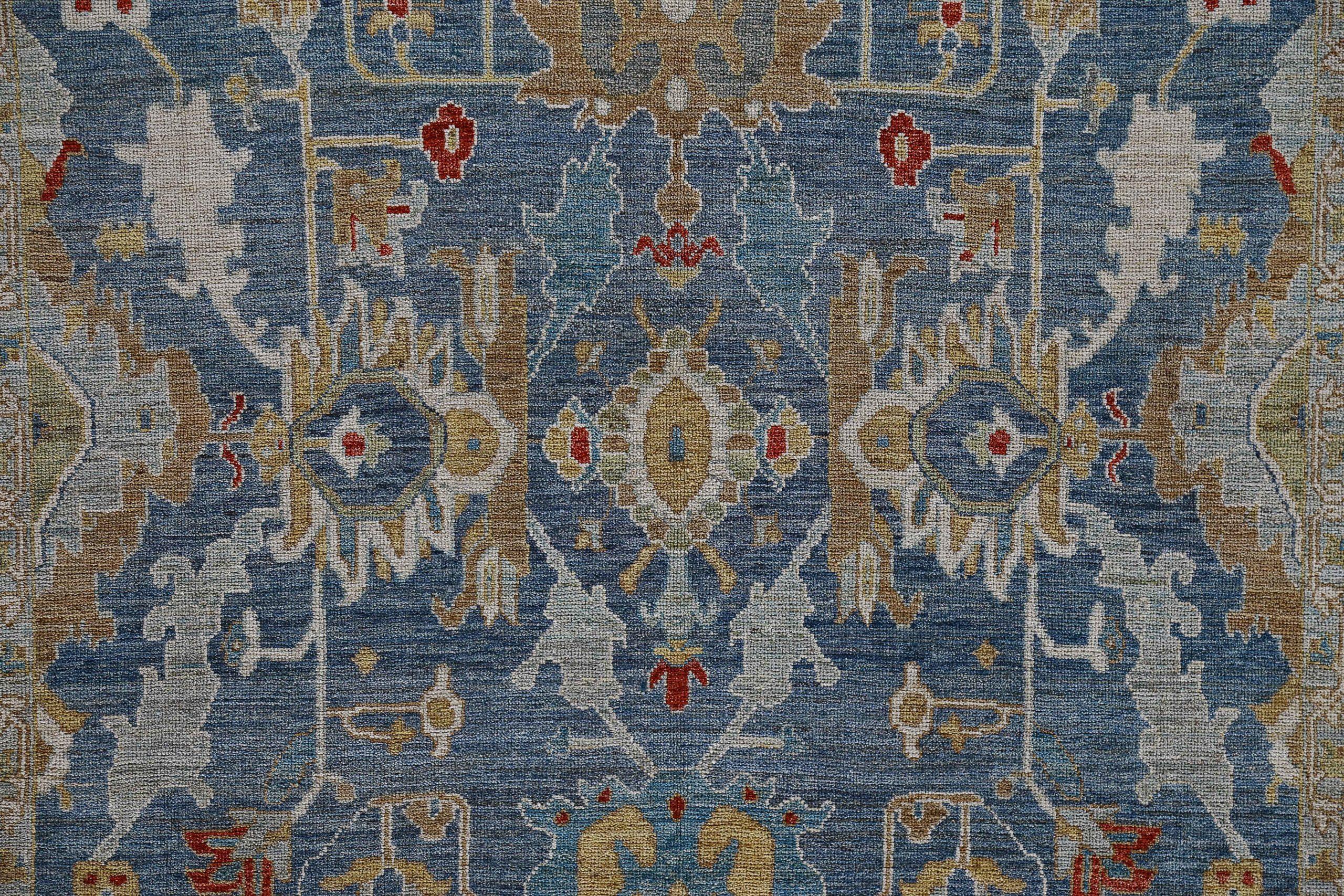 20th Century Afghanistan Sultanabad Area Rugs Circa 1990 - Wool Brown Ivory Navy Blue - 90773 For Sale