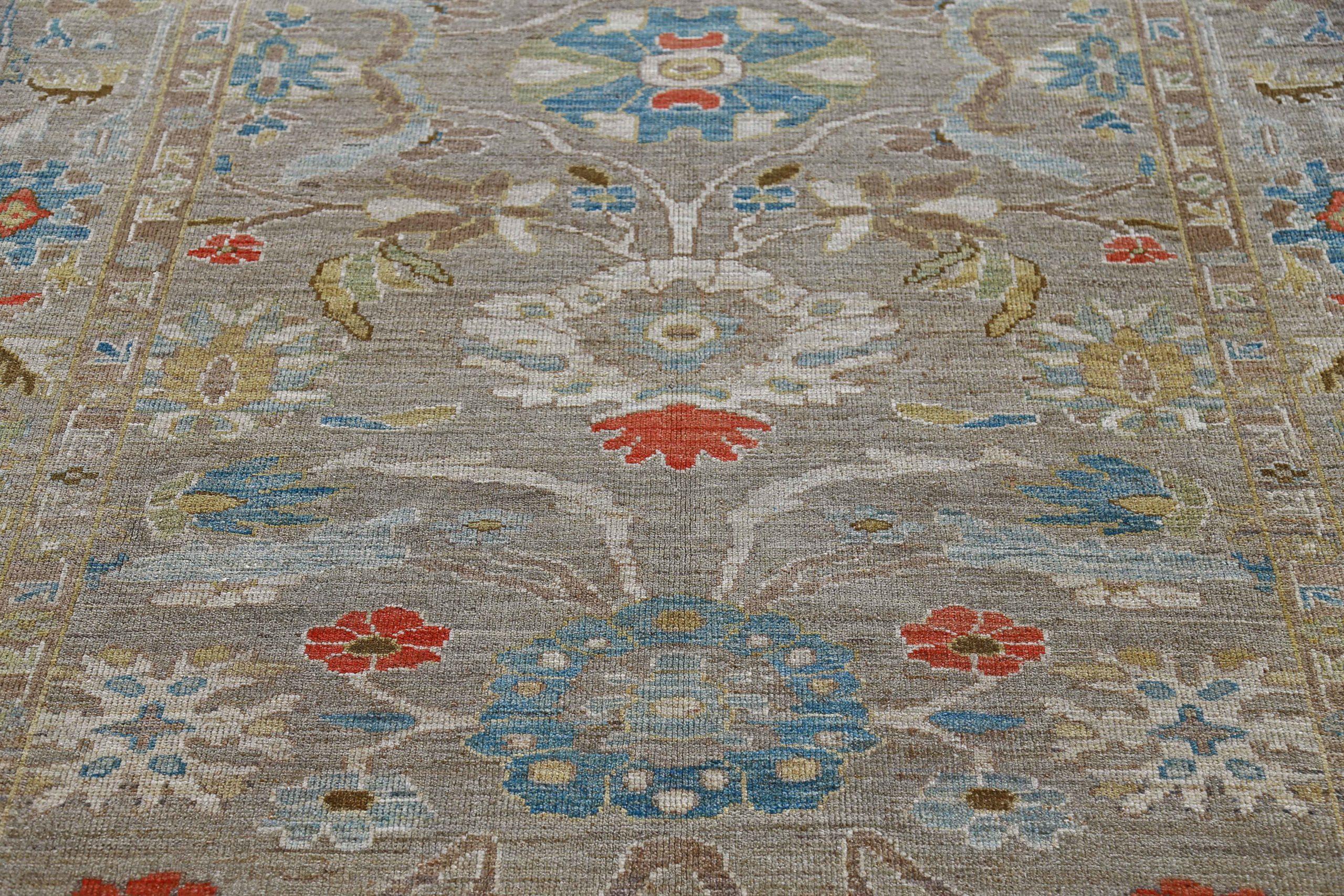 Afghanistan Sultanabad Teppiche CIRCA 1990 - Wolle Braun Elfenbein Taupe - 90768 im Zustand „Hervorragend“ im Angebot in Dallas, TX