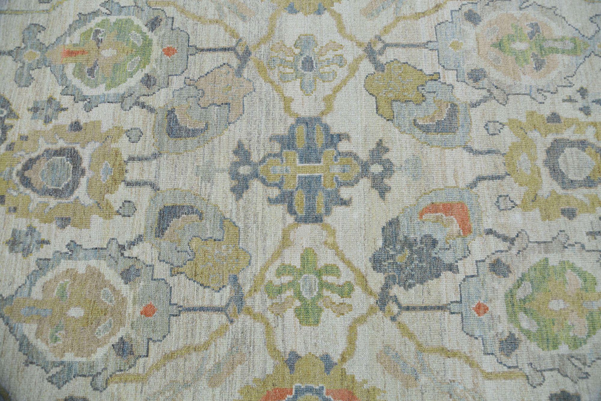 Afghanistan Sultanabad-Teppiche Circa 1990 - Wolle Elfenbein Design - 95528 (Afghanisch) im Angebot