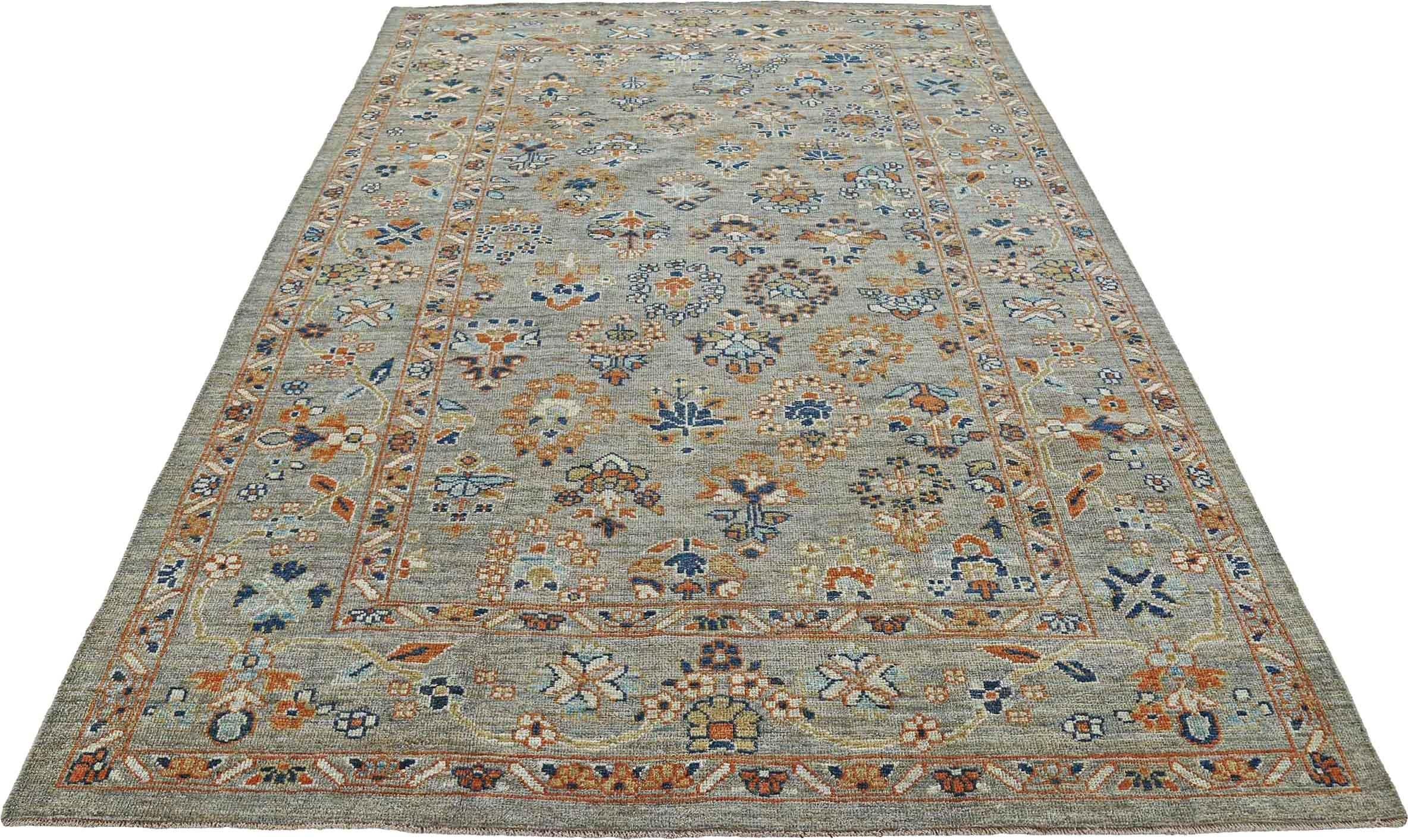 Entdecken Sie die Eleganz von Afghanistan Sultanabad mit Teppichen um 1990. Dieses exklusive Design aus Wolle und ElfenbeinOrange ist perfekt, um Ihren Raum zu verschönern.