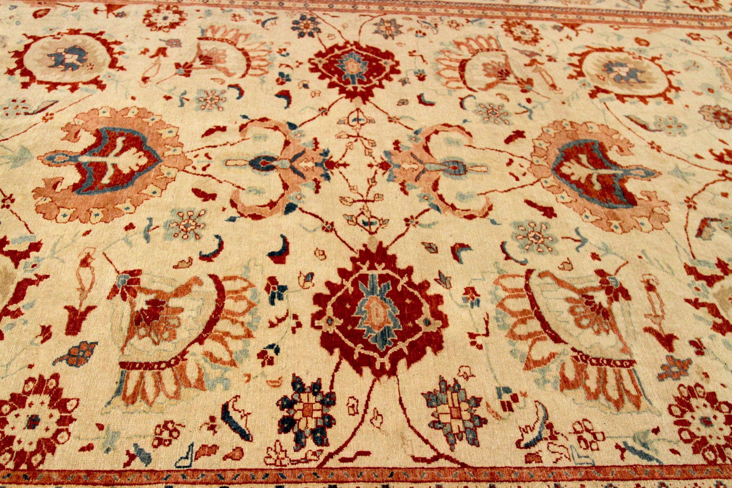 Afghanistan Sultanabad-Teppiche Circa 1990 - Wolle Elfenbein Rosa Rot Design - 89994 im Zustand „Hervorragend“ im Angebot in Dallas, TX