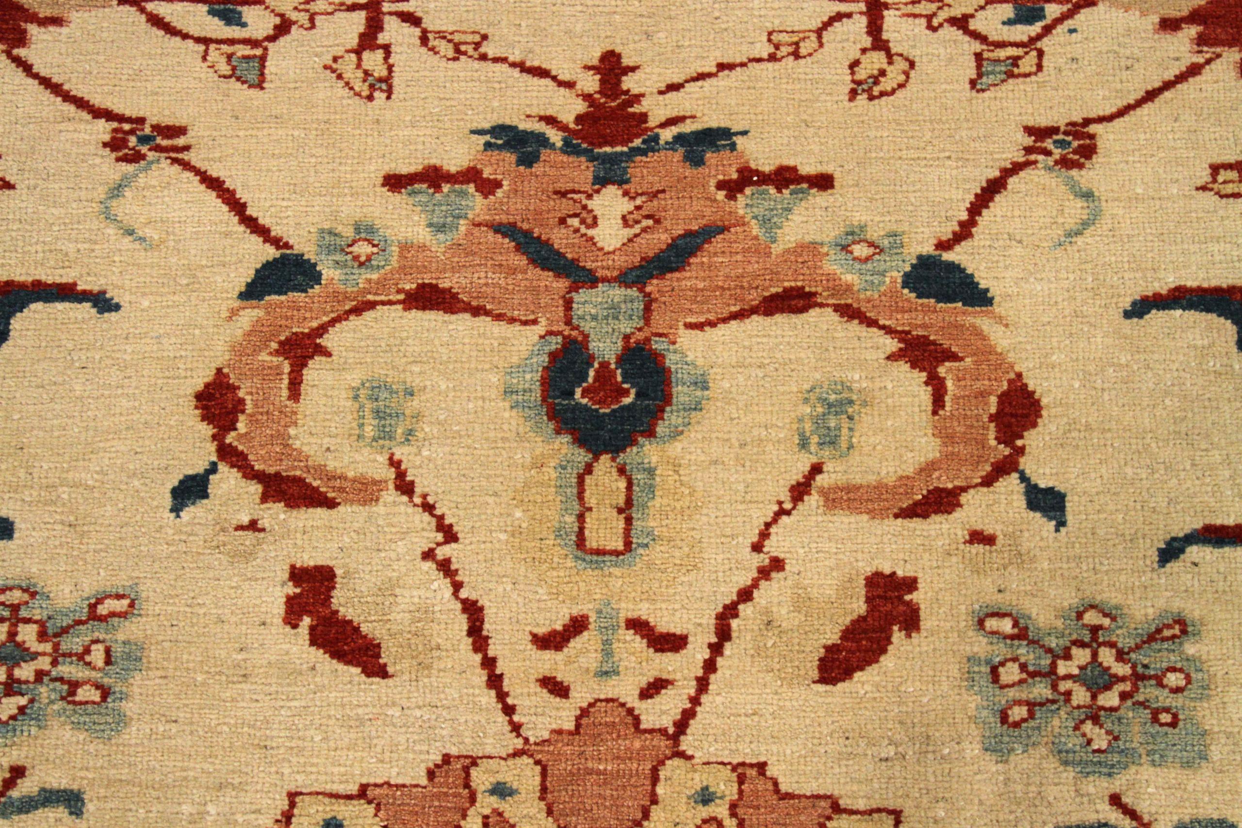 Afghanistan Sultanabad-Teppiche Circa 1990 - Wolle Elfenbein Rosa Rot Design - 89994 (20. Jahrhundert) im Angebot