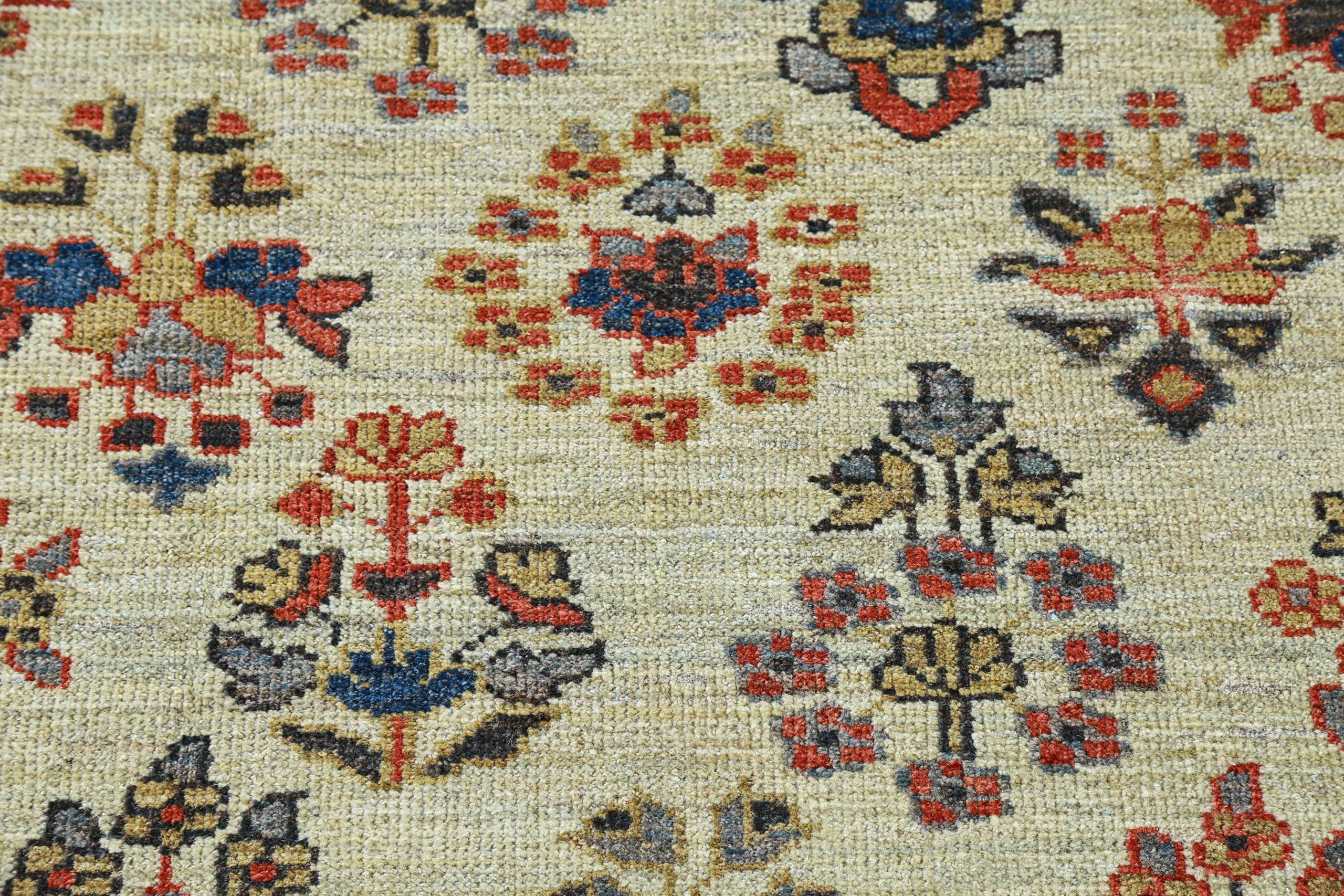 Afghanistan Sultanabad-Teppiche Circa 1990 - Wolle Elfenbein Rosa Rot Design - 90795 im Zustand „Hervorragend“ im Angebot in Dallas, TX
