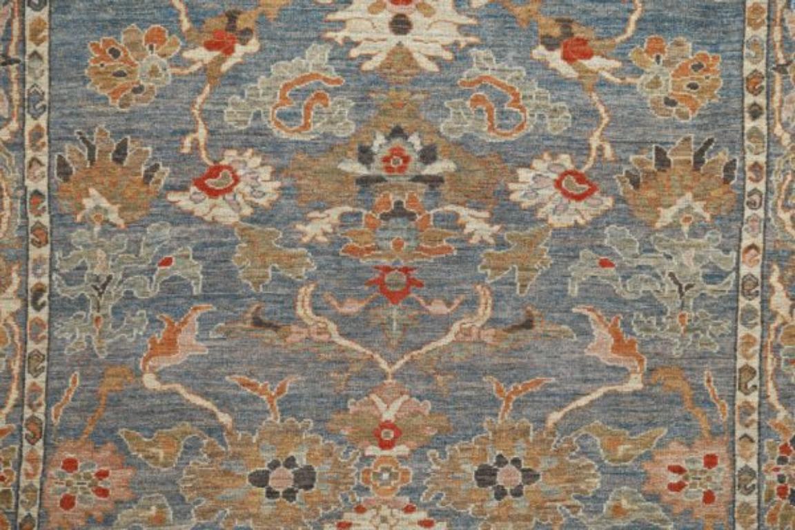 Afganistán Sultanabad Rugs - Lana Azul Marrón Marfil - 90985 Tribal en venta