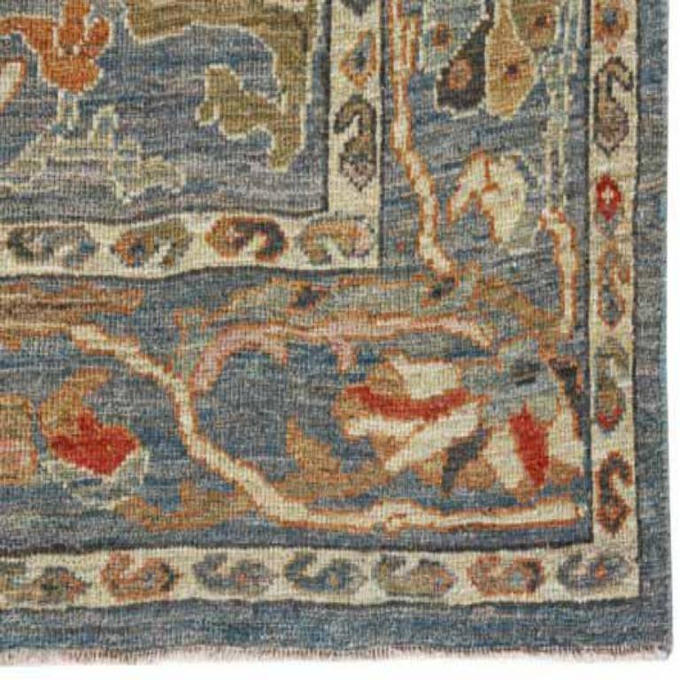 Afganistán Sultanabad Rugs - Lana Azul Marrón Marfil - 90985 en Excelente estado para la venta en Dallas, TX