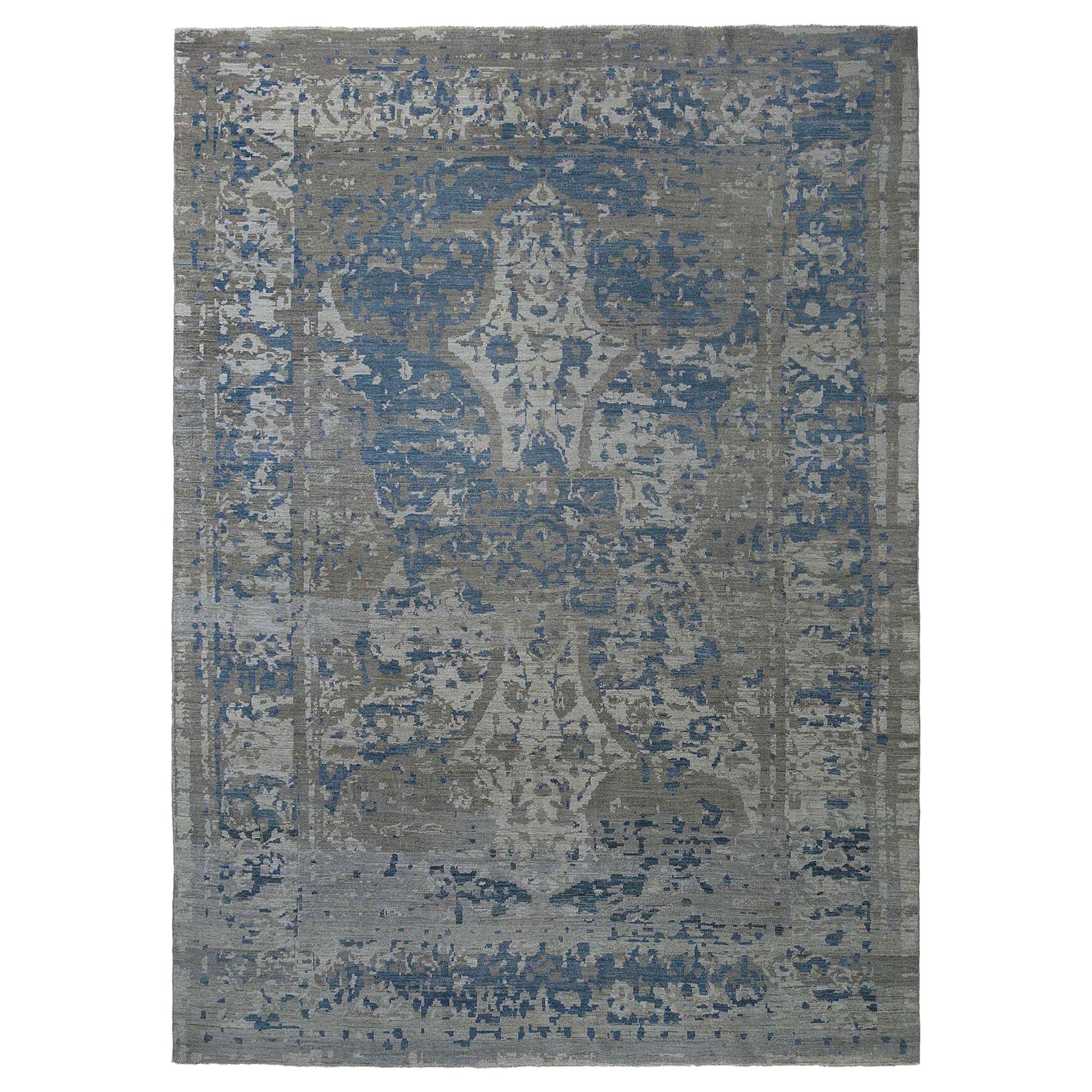 Afghanistan Tapis de sol Sultanabad - Laine Bleu Brown Ivoire - 97007