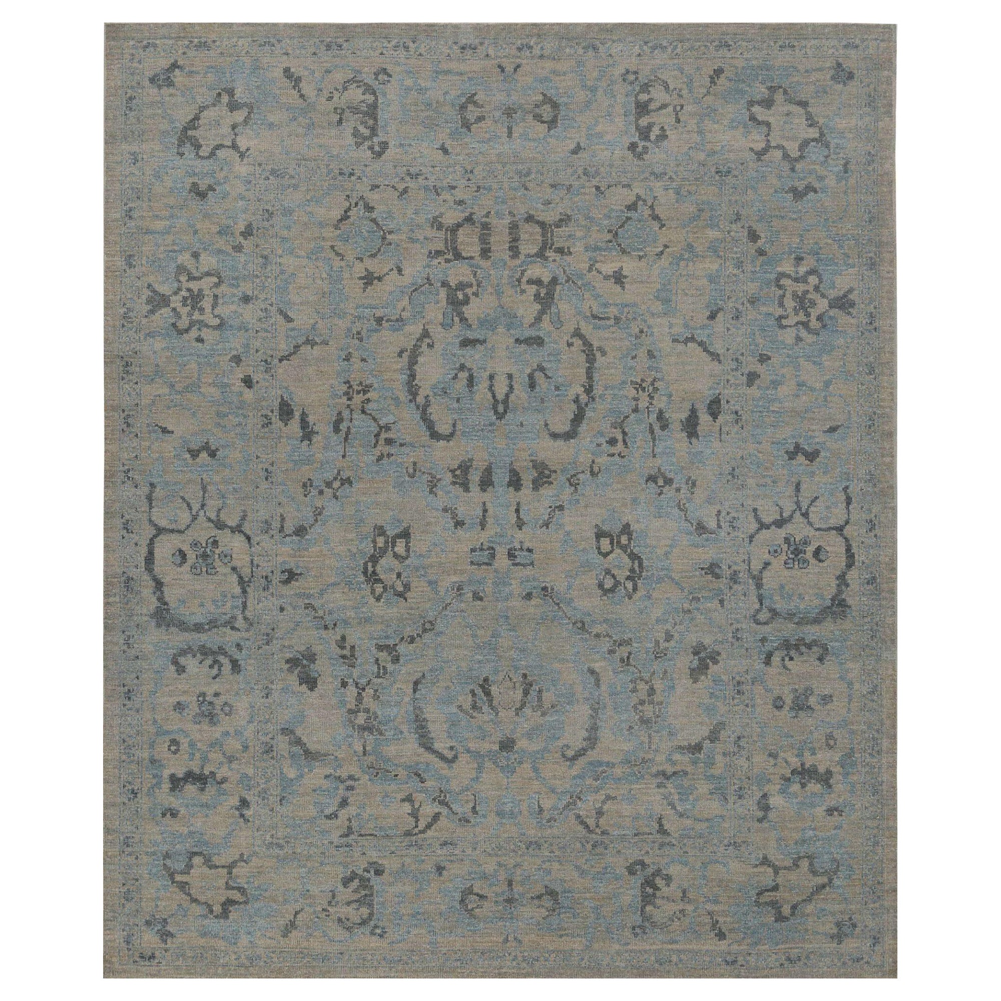 Tapis Afghanistan Sultanabad - Laine Bleu Brown Taupe - 96014