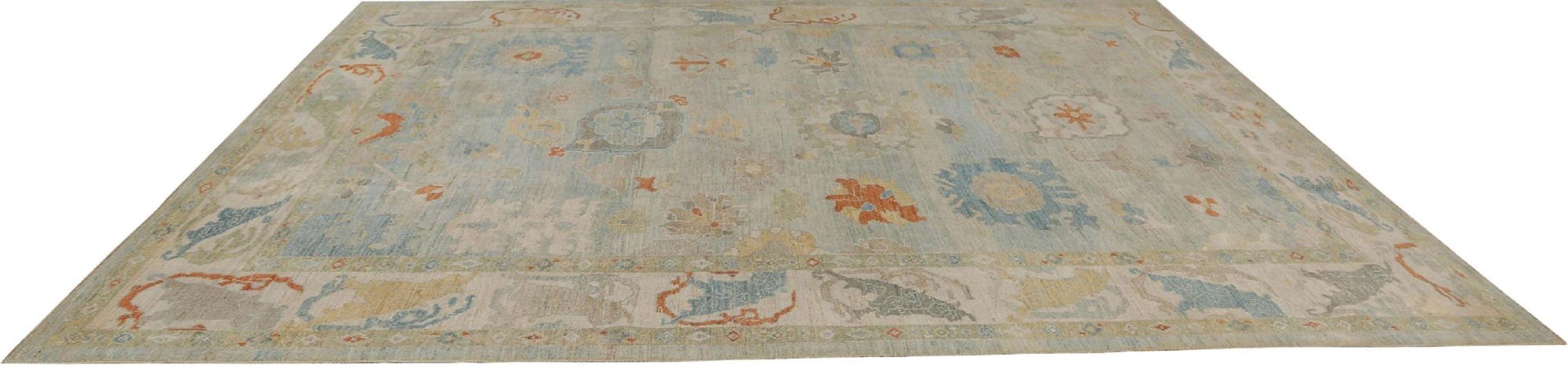 Afghano Tappeti per l'area Afghanistan Sultanabad Rugs - Disegno in lana blu - 95856 in vendita