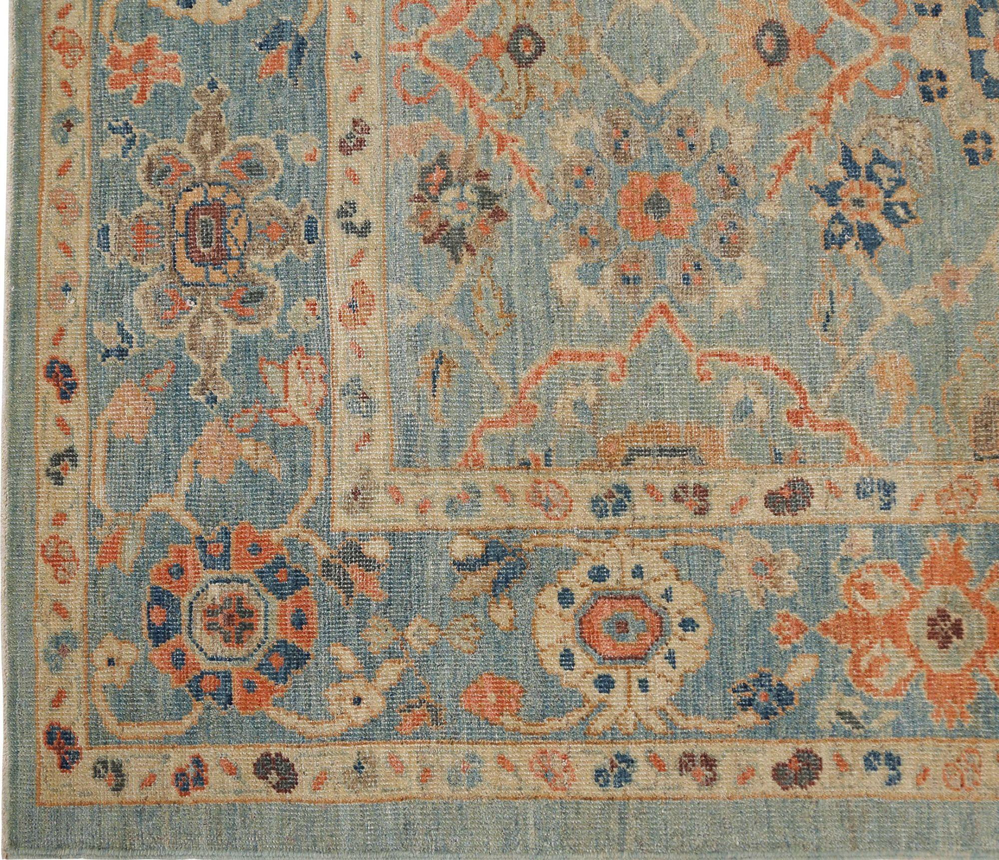 Entdecken Sie die Eleganz von Afghanistan Sultanabad mit Teppichen um 1990. Dieses exklusive Design aus Wolle und Blau ist perfekt, um Ihren Raum zu verschönern.
