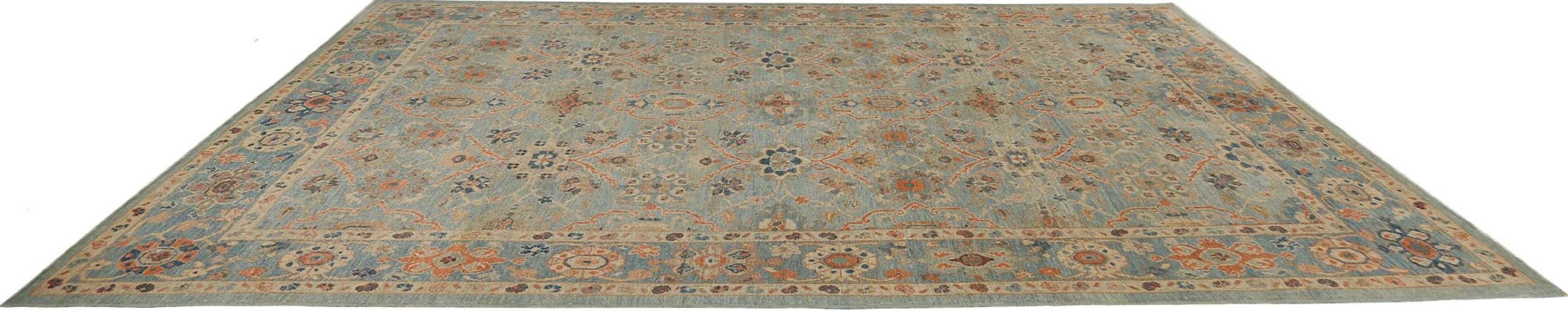 Sultanabad-Teppiche aus Afghanistan in Sultanabad - Blau aus Wolle mit Muster - 95872 im Zustand „Hervorragend“ im Angebot in Dallas, TX