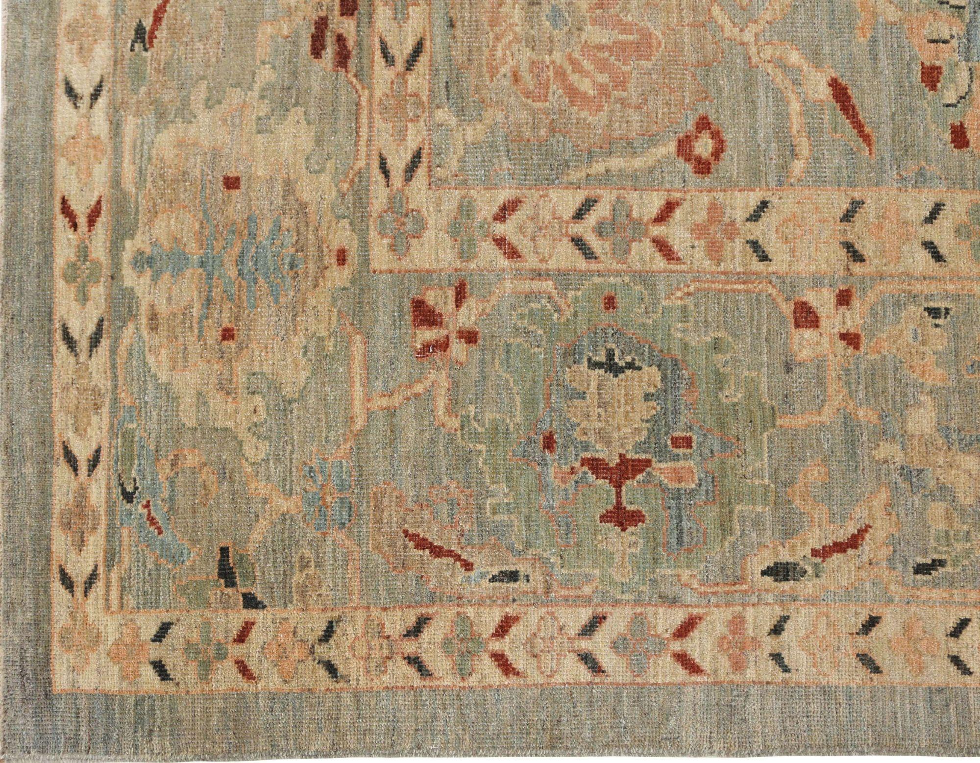 Entdecken Sie die Eleganz von Afghanistan Sultanabad mit Teppichen um 1990. Dieses exklusive Design aus Wolle und Blau ist perfekt, um Ihren Raum zu verschönern.