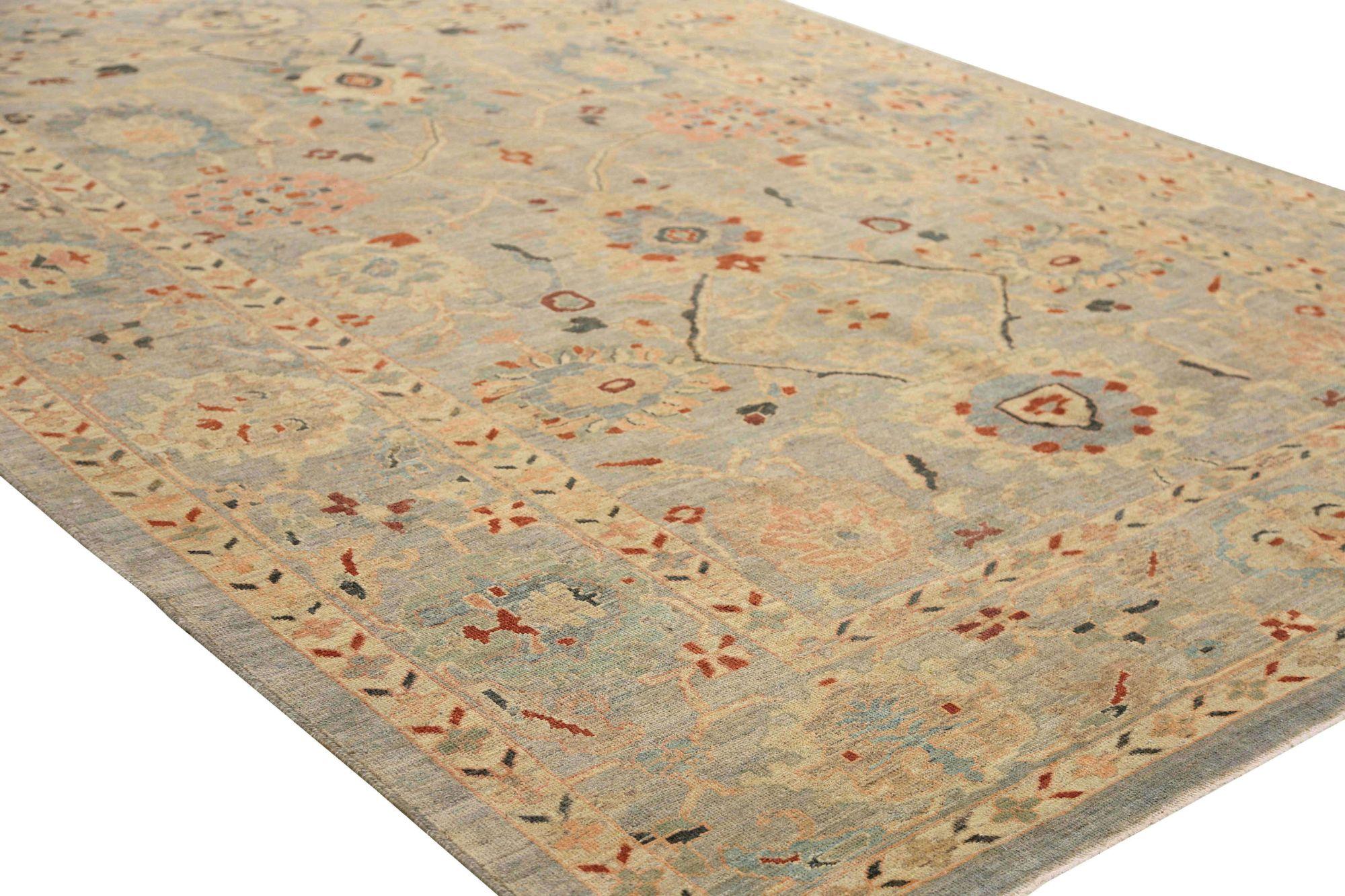 Sultanabad-Teppiche aus Afghanistan - Wolle in Blau mit Muster - 95883 (Stammeskunst) im Angebot