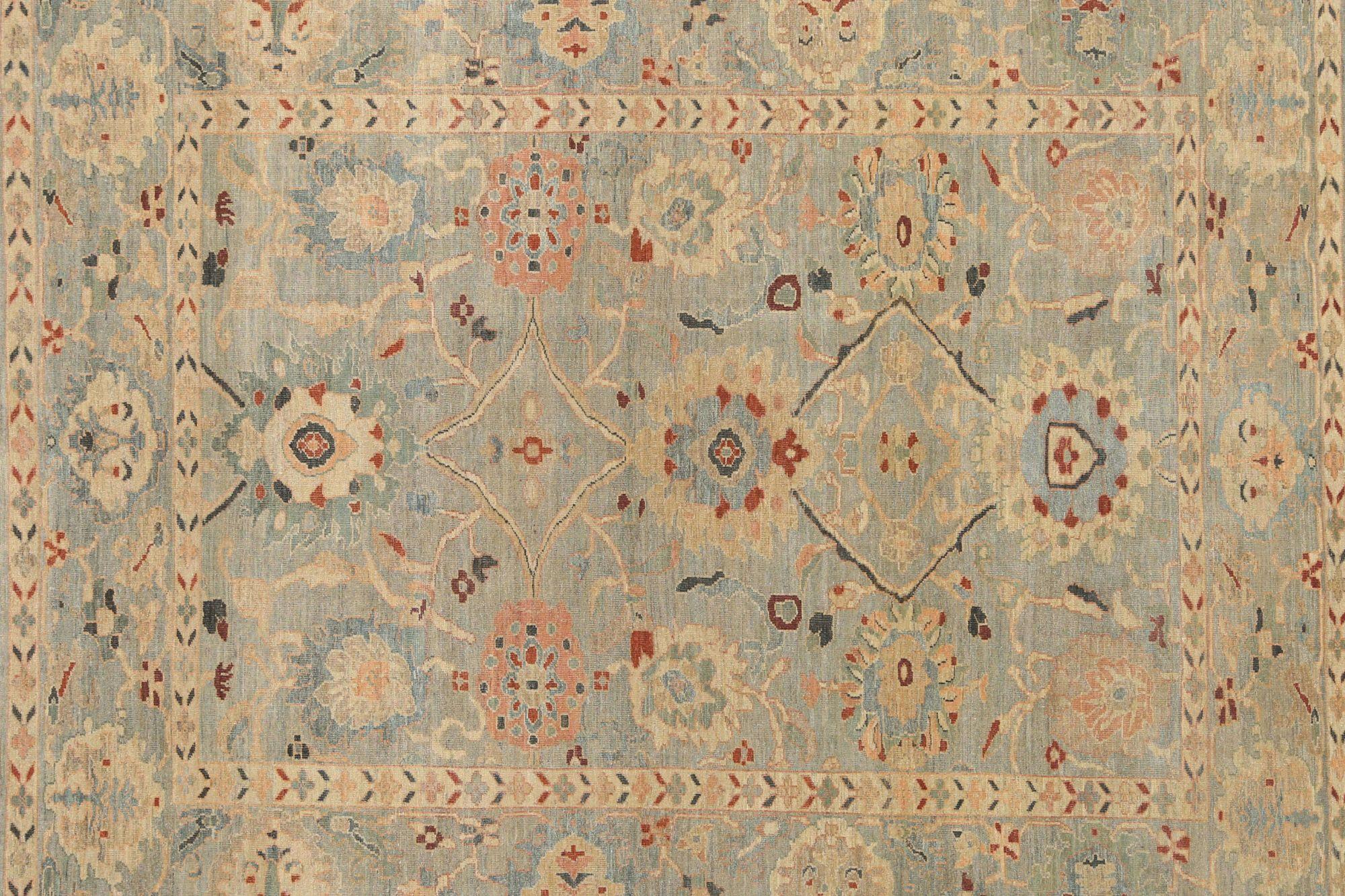Sultanabad-Teppiche aus Afghanistan - Wolle in Blau mit Muster - 95883 im Zustand „Hervorragend“ im Angebot in Dallas, TX