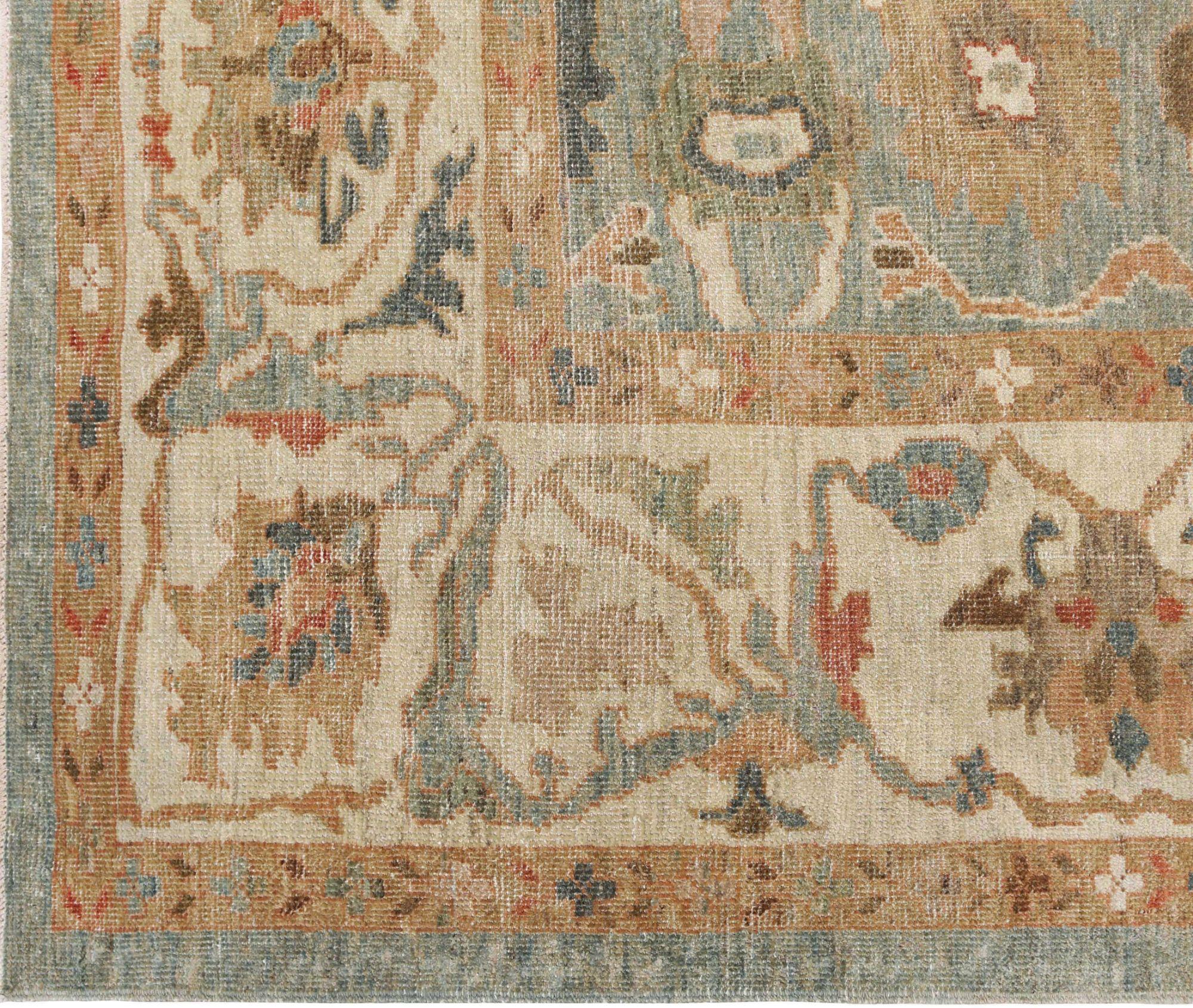 Entdecken Sie die Eleganz von Afghanistan Sultanabad mit Teppichen um 1990. Dieses exklusive Design aus Wolle und Blau ist perfekt, um Ihren Raum zu verschönern.