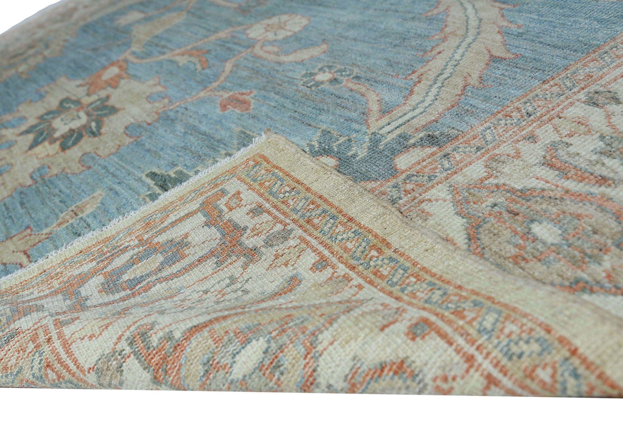 Sultanabad-Teppiche aus Afghanistan in Sultanabad - Blau aus Wolle mit Muster - 96848 im Zustand „Hervorragend“ im Angebot in Dallas, TX
