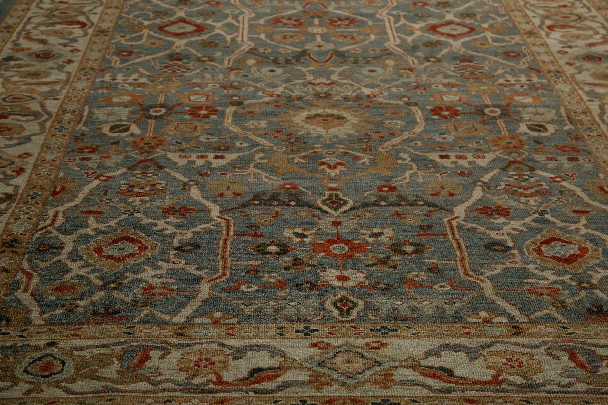 Entdecken Sie die Eleganz von Afghanistan Sultanabad mit Teppichen um 1990. Dieses exklusive Design aus Wolle und Blau ist perfekt, um Ihren Raum zu verschönern.