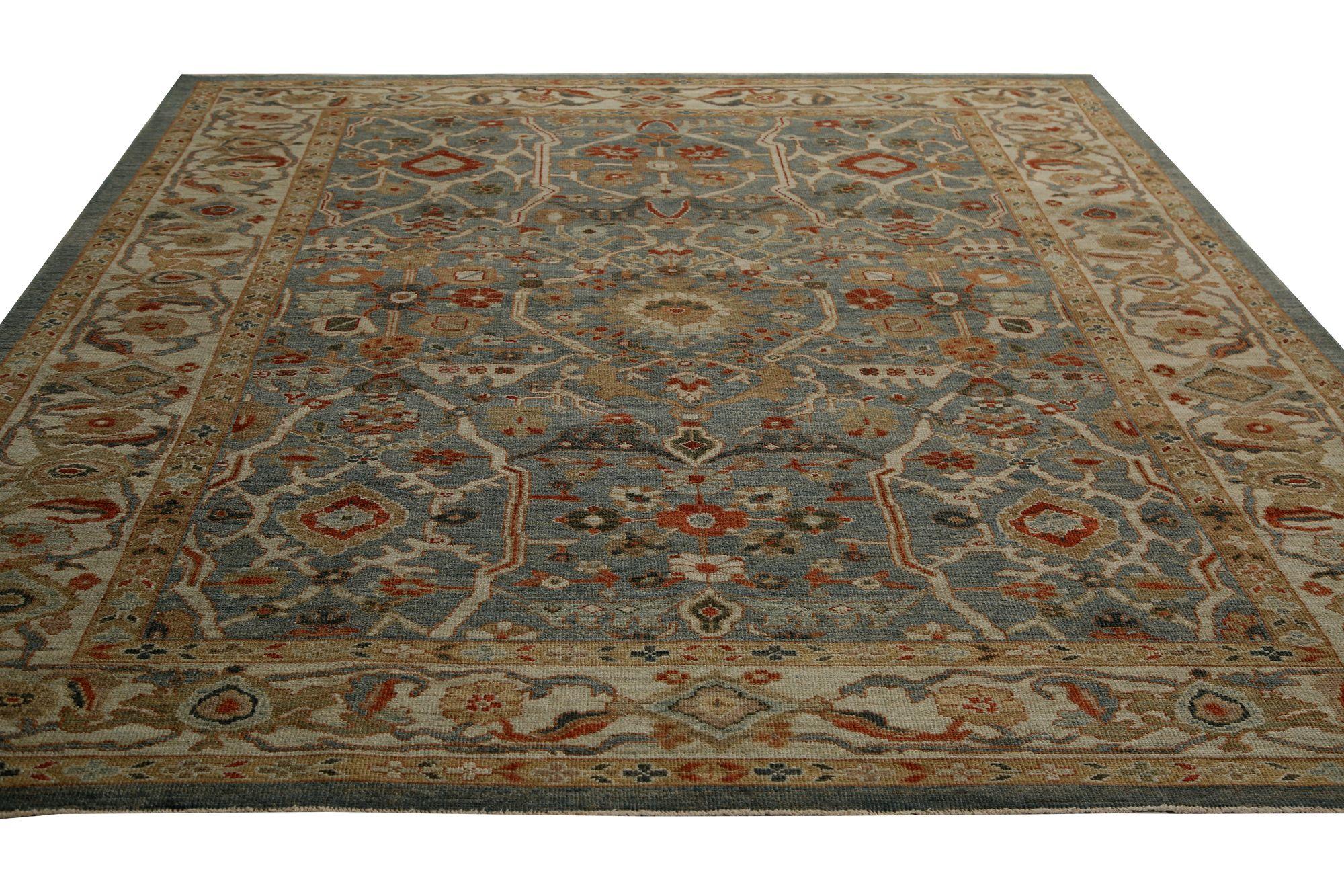 Sultanabad-Teppiche aus Afghanistan in Sultanabad - Blau aus Wolle mit Muster - 97309 (Stammeskunst) im Angebot